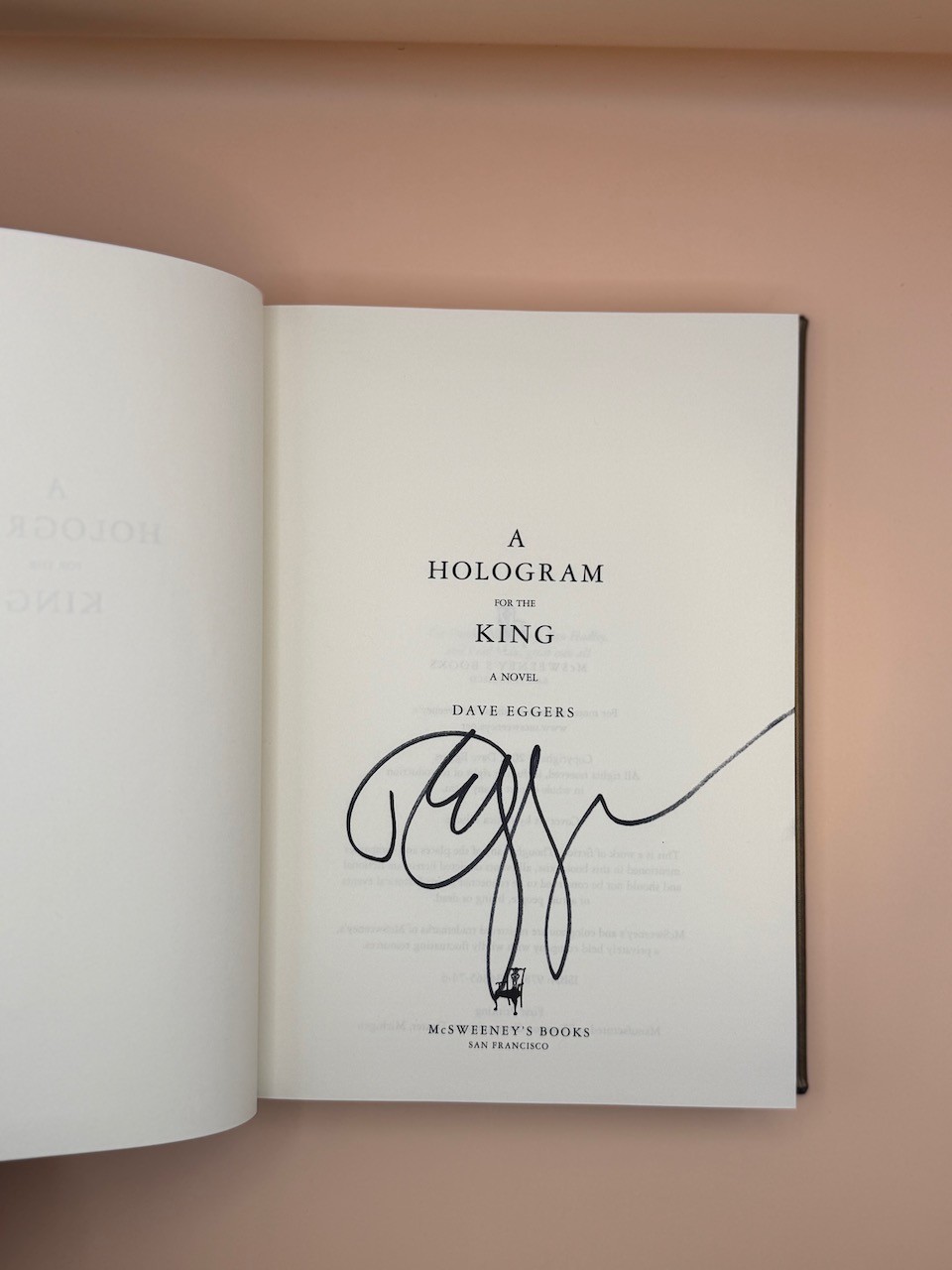 Hologram for the King Dave Eggers Signed 1st Edition Hardcover 2012 Novel