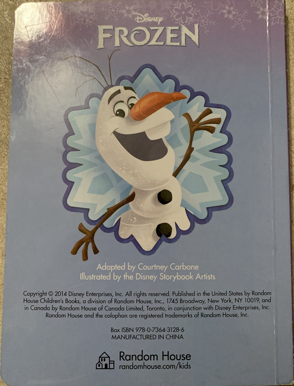 Lot Of 4; Disney’s Frozen Board Books GOOD Random House Kids 1st Edition Set!!!!