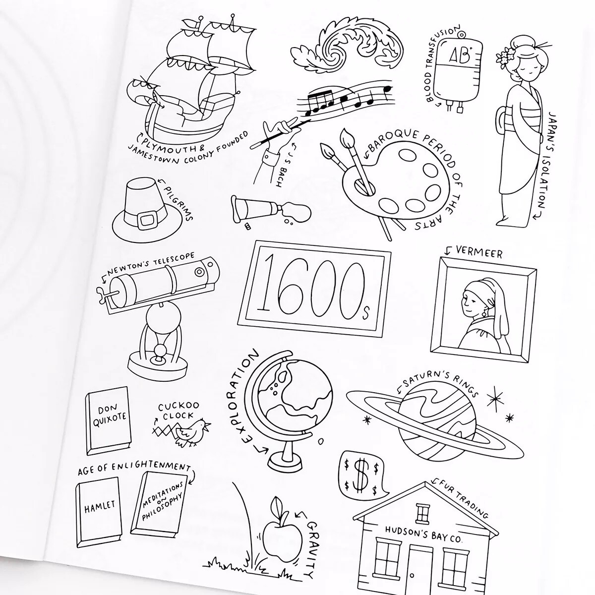 Color School Coloring History Coloring Book 44 Pages for Kids to Color NEW