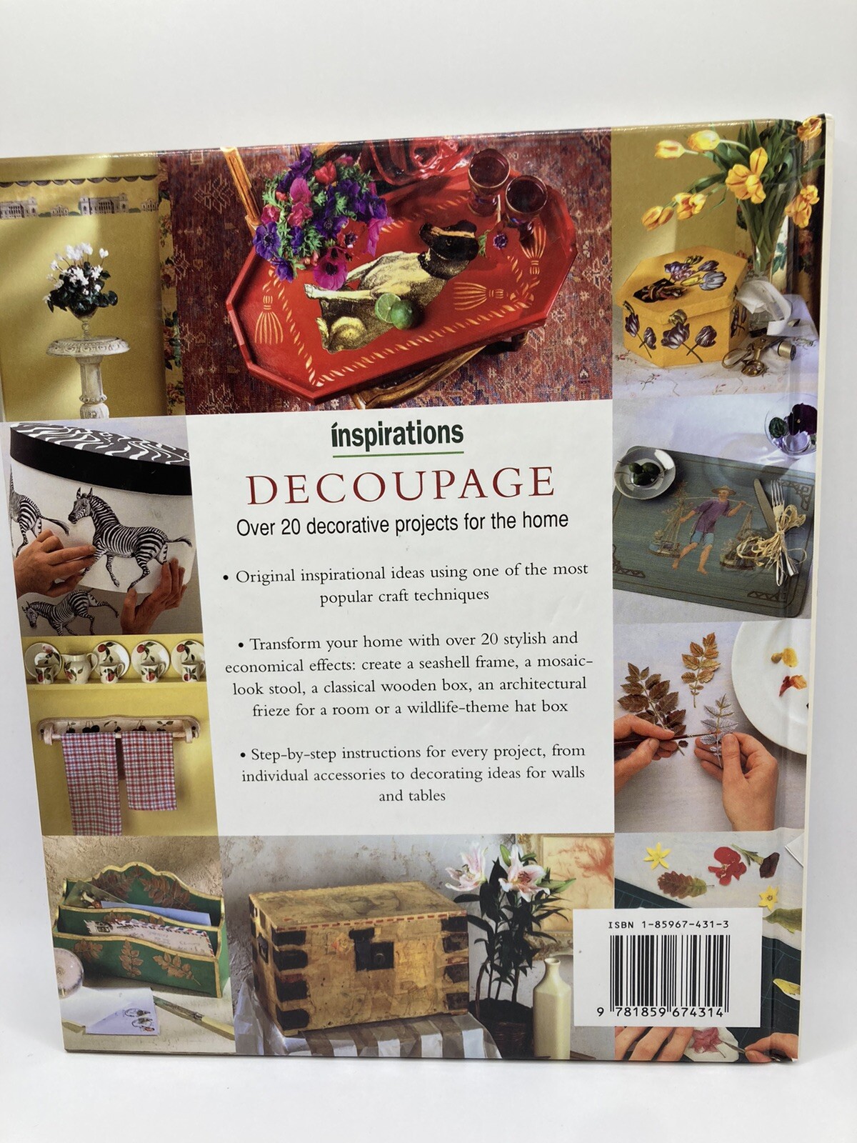 Craft: Inspirations Decoupage Josephine Whitfield 1997 Hardcover Book Hong Kong