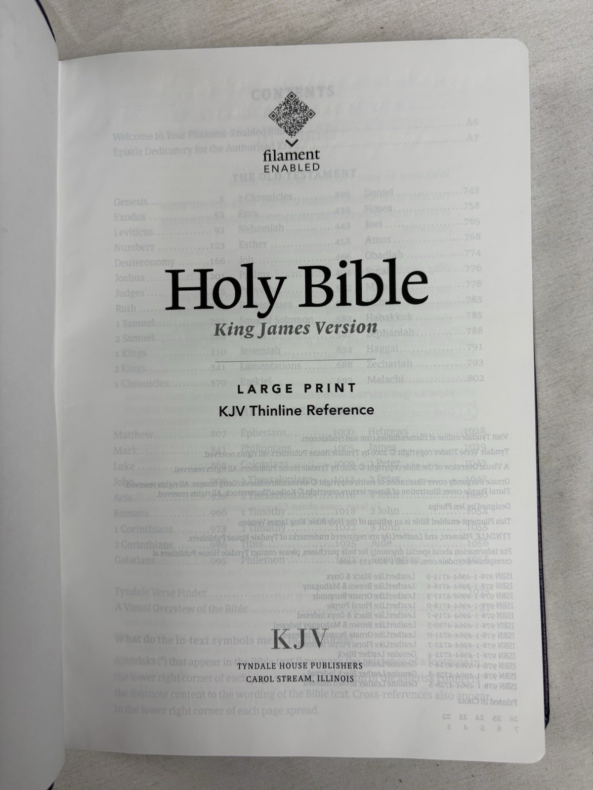 Thinline Reference Large Print KJV Bible Red Letter Filament Enabled Purple