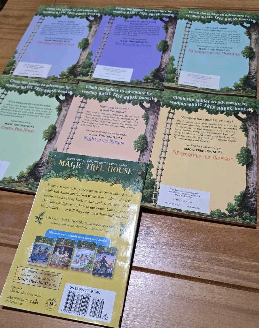 Magic Tree House Kids Chapter Books 1-6 bundle Plus Dinos Before Dark