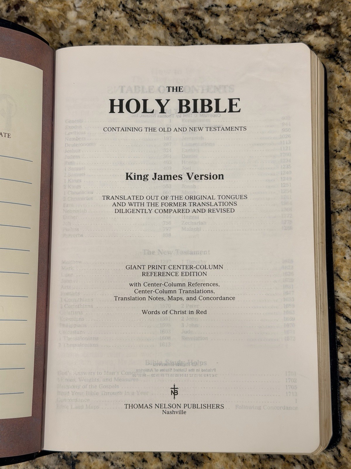 Holy Bible KJV Giant Print Center Column Ref Edition Leather Cover Nelson 895