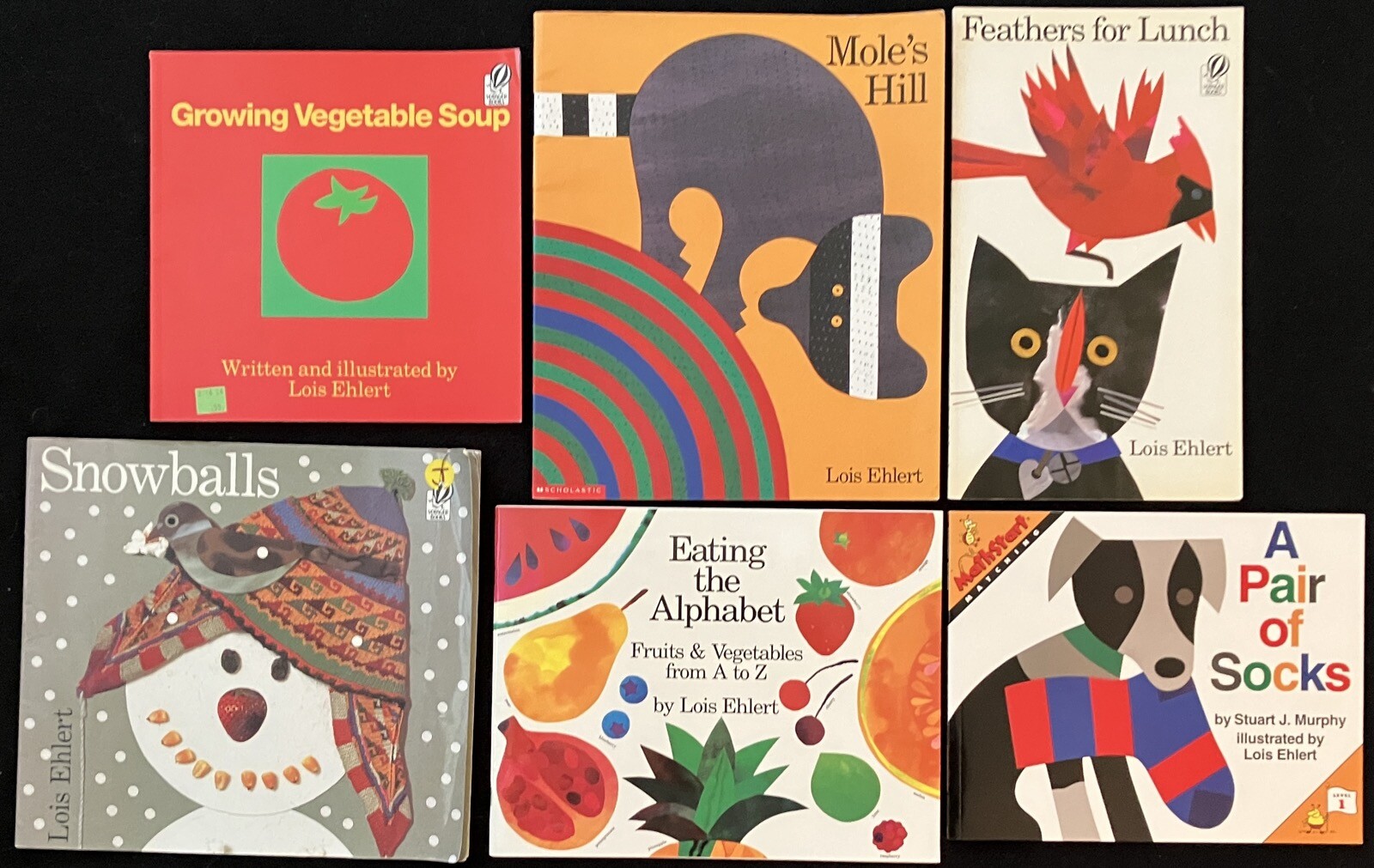 LOIS EHLERT Lot 6 Growing Vegetables/Mole’s Hill/Eating Alphabet/Feathers Lunch+