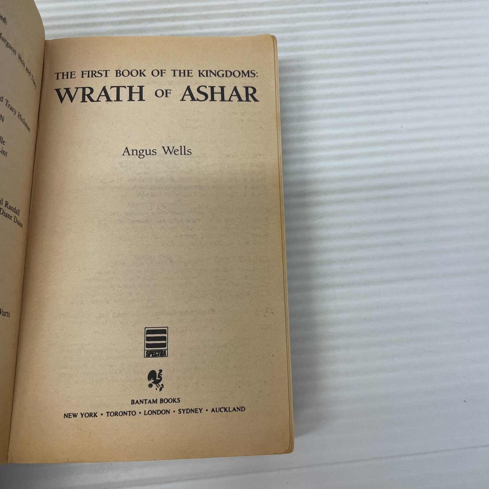 Wrath of Ashar Fantasy Paperback Book by Angus Wells from Bantam Books 1990