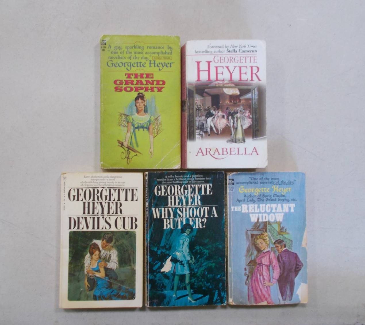 5 GEORGETTE HEYER PB HISTORICAL ROMANCE ARABELLA DEVIL’S CUB GRAND SOPHY BUTLER
