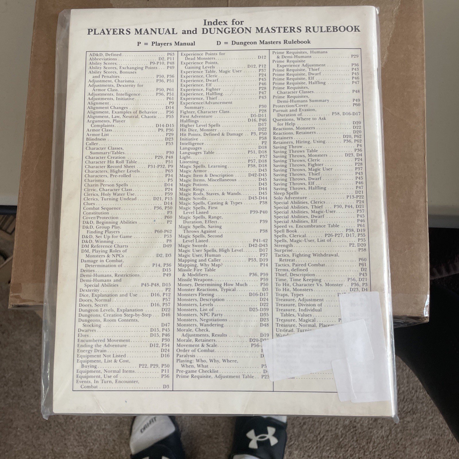 1983 D & D Red Set Players Manual and Dungeon Master’s Rulebook 1st printings