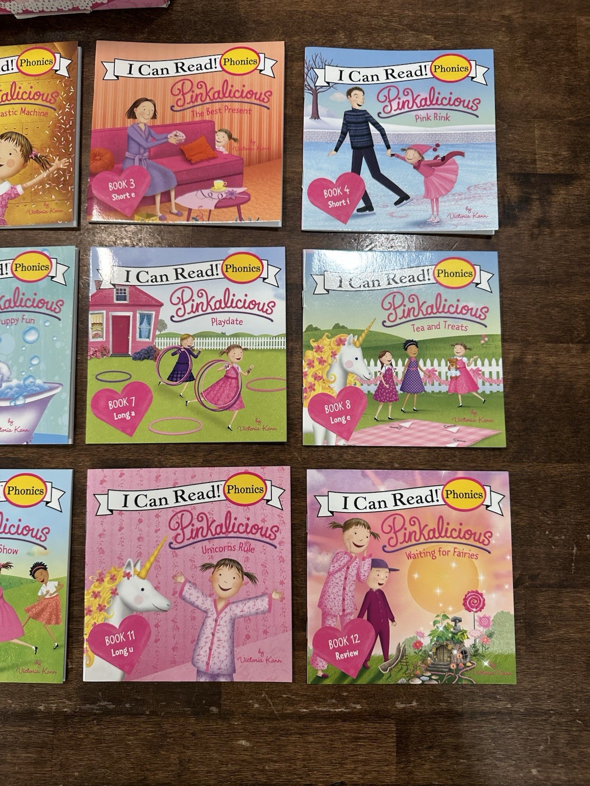 Pinkalicious I Can Read Phonics Kids Book Box Lot of 12 Books Long Short Vowel