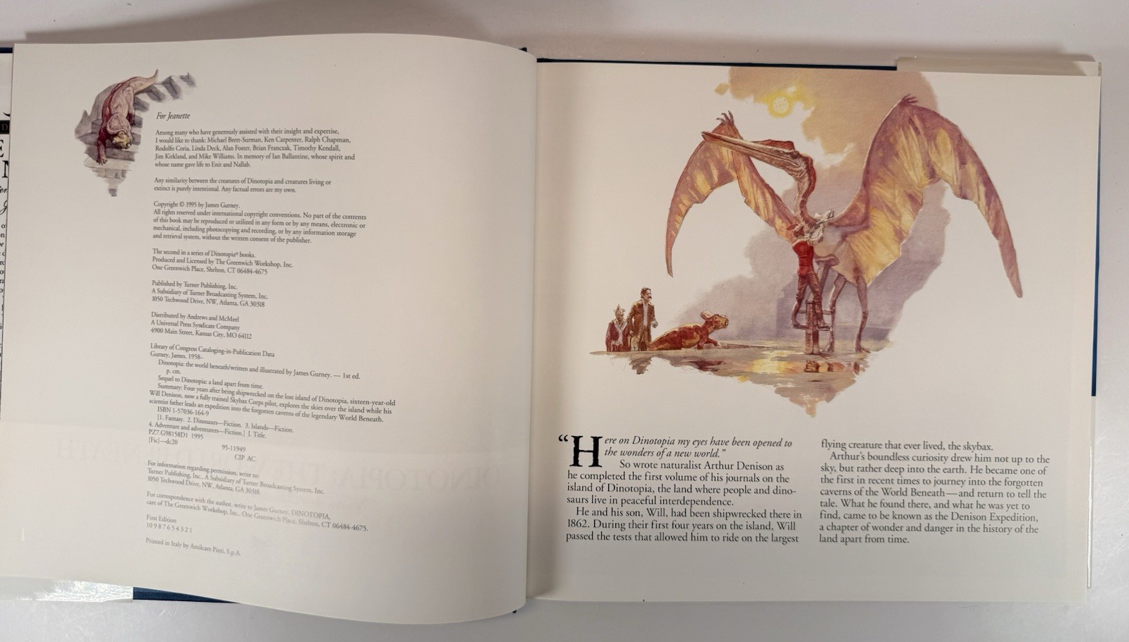 Dinotopia The World Beneath 1995 1st Edition James Gurney HC DJ MINT