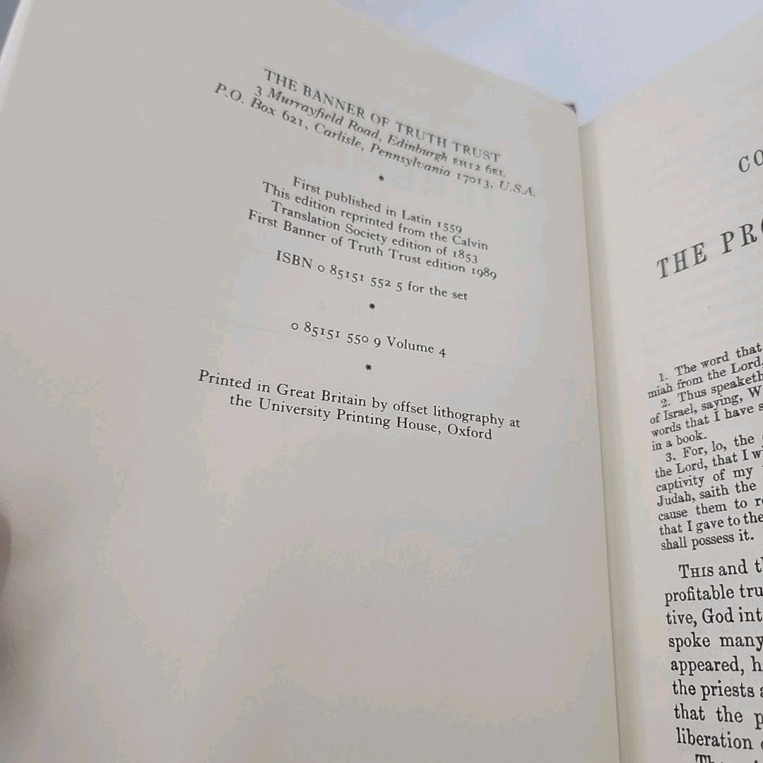 Commentary on Jeremiah and Lamentations – Geneva Banner of Truth Volumes 1,2,3,4