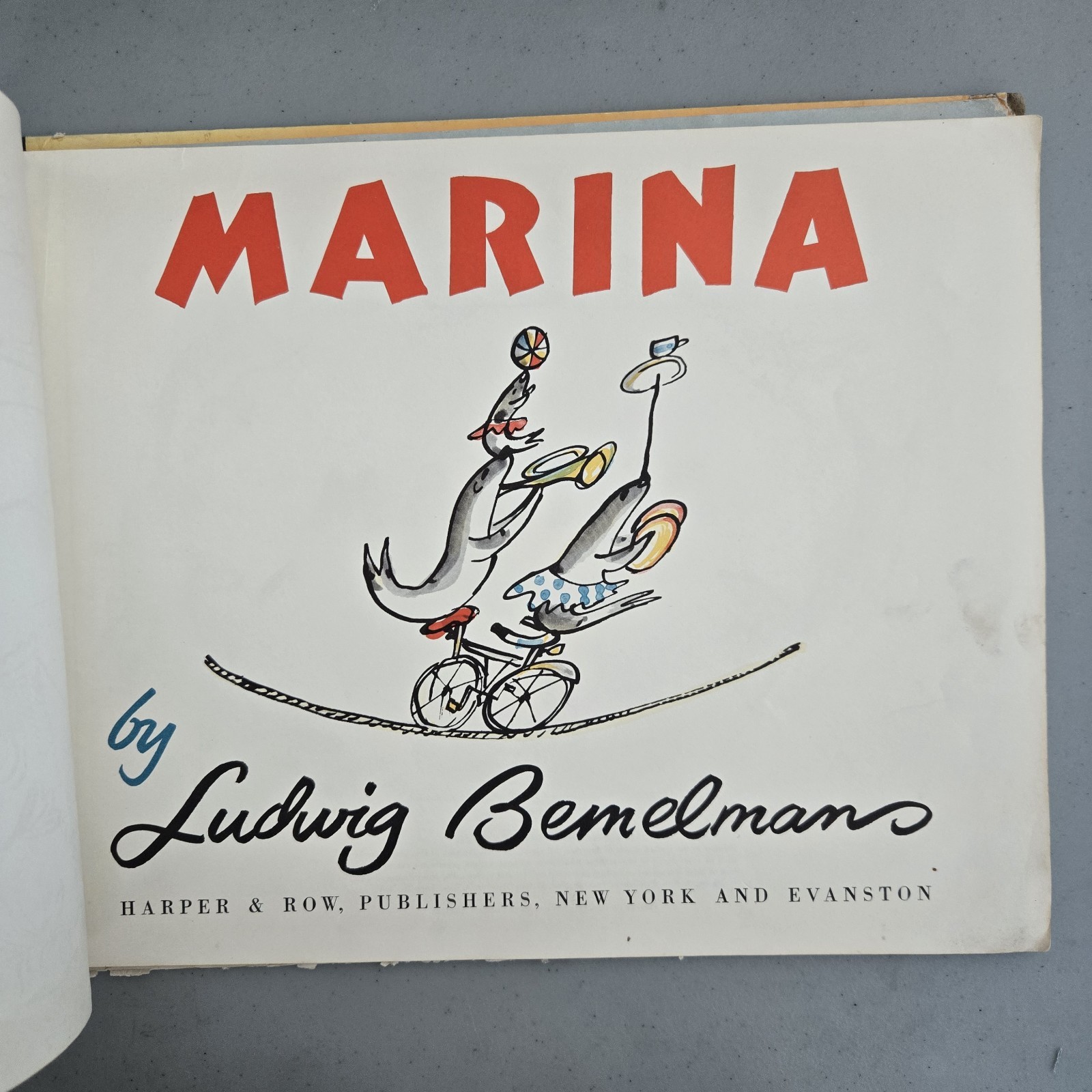 Marina by Ludwig Bemelmans – First Edition Hardcover 1962 Vtg Childrens Book