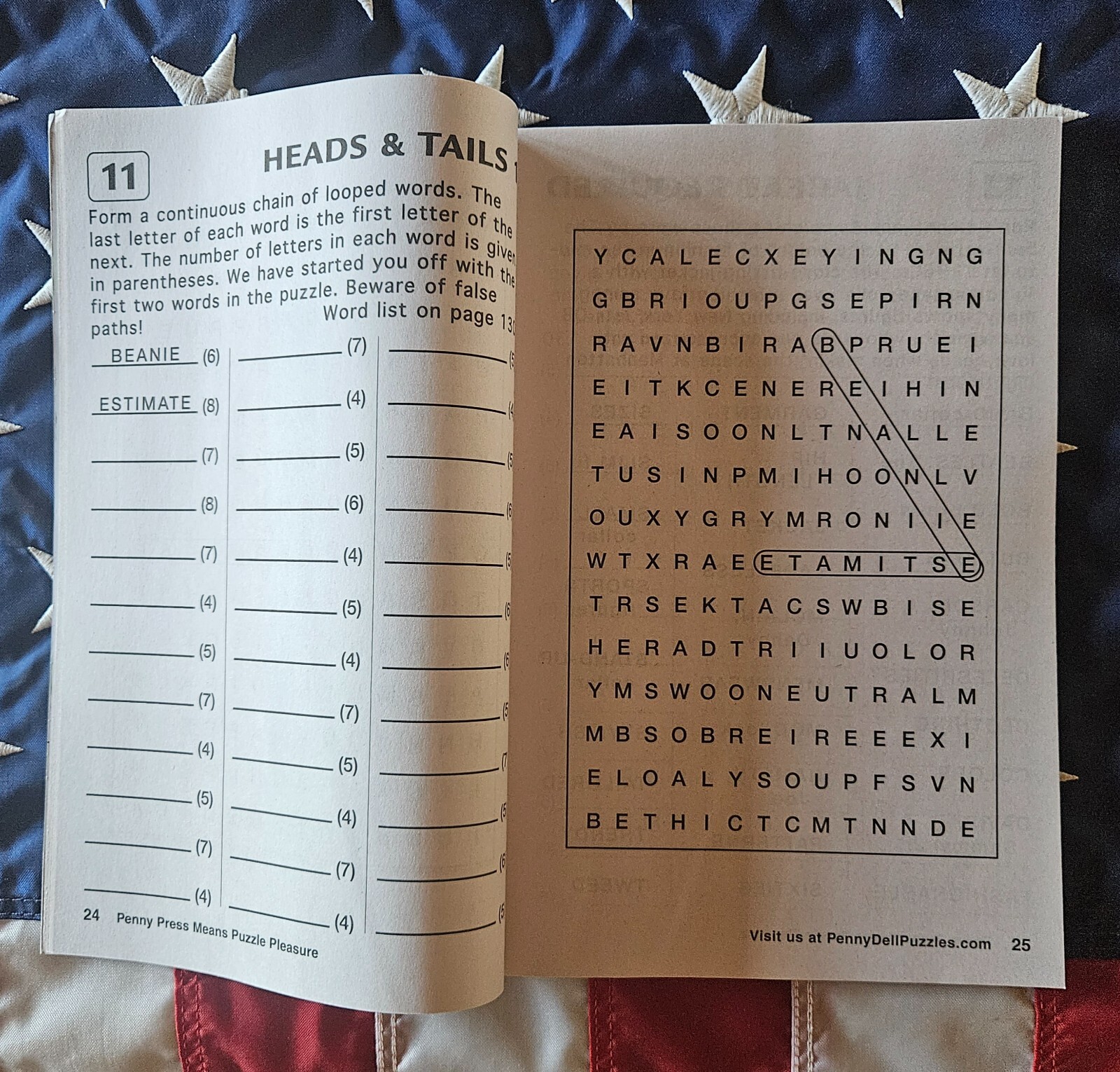 Lot 3 Penny Press Dell LARGE PRINT Memories Word Search Seek Movie Celebrity a3