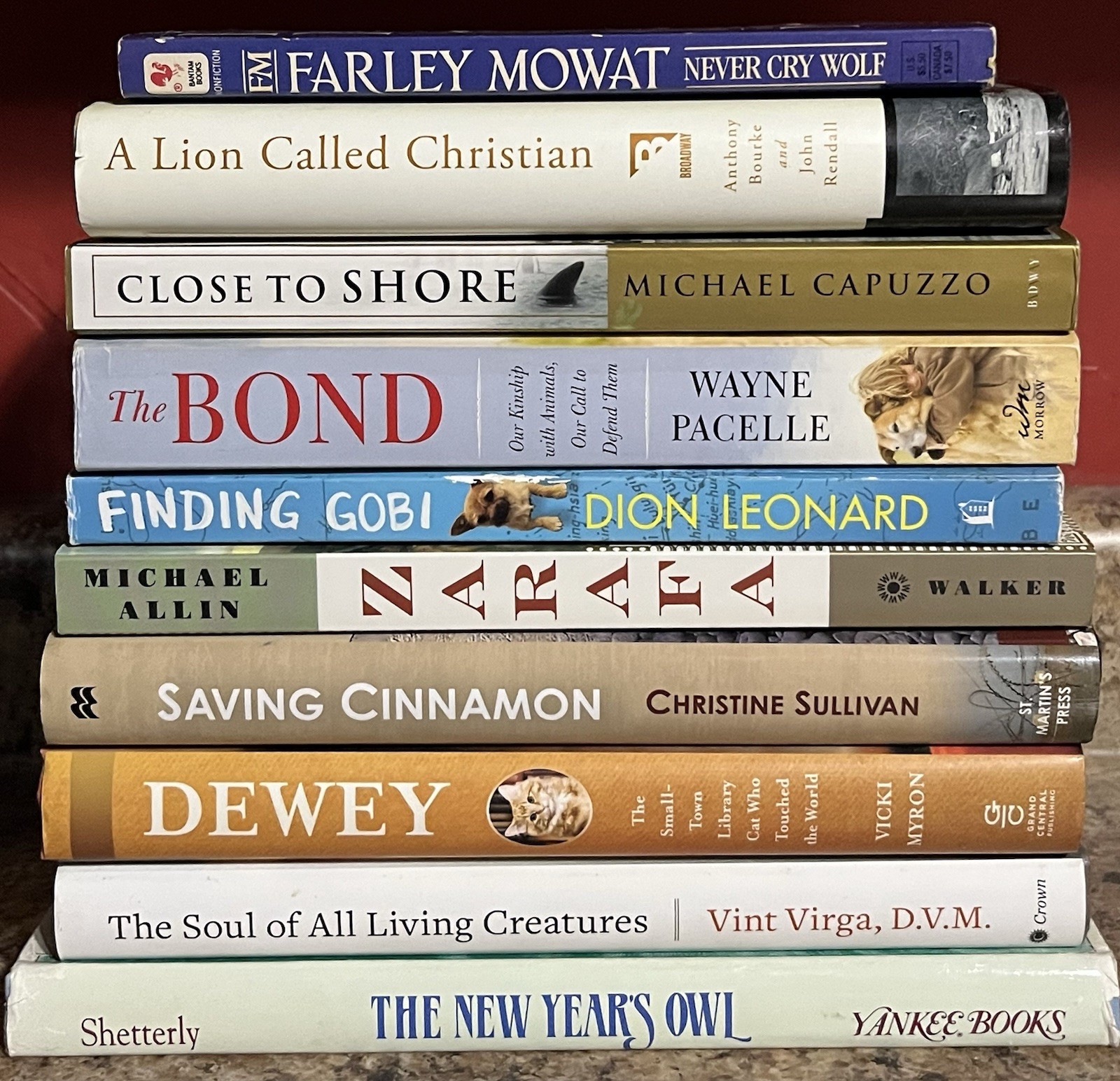 10 Book Lot Biology Animals Mowat Lions Nonfiction Dogs Cats Owls