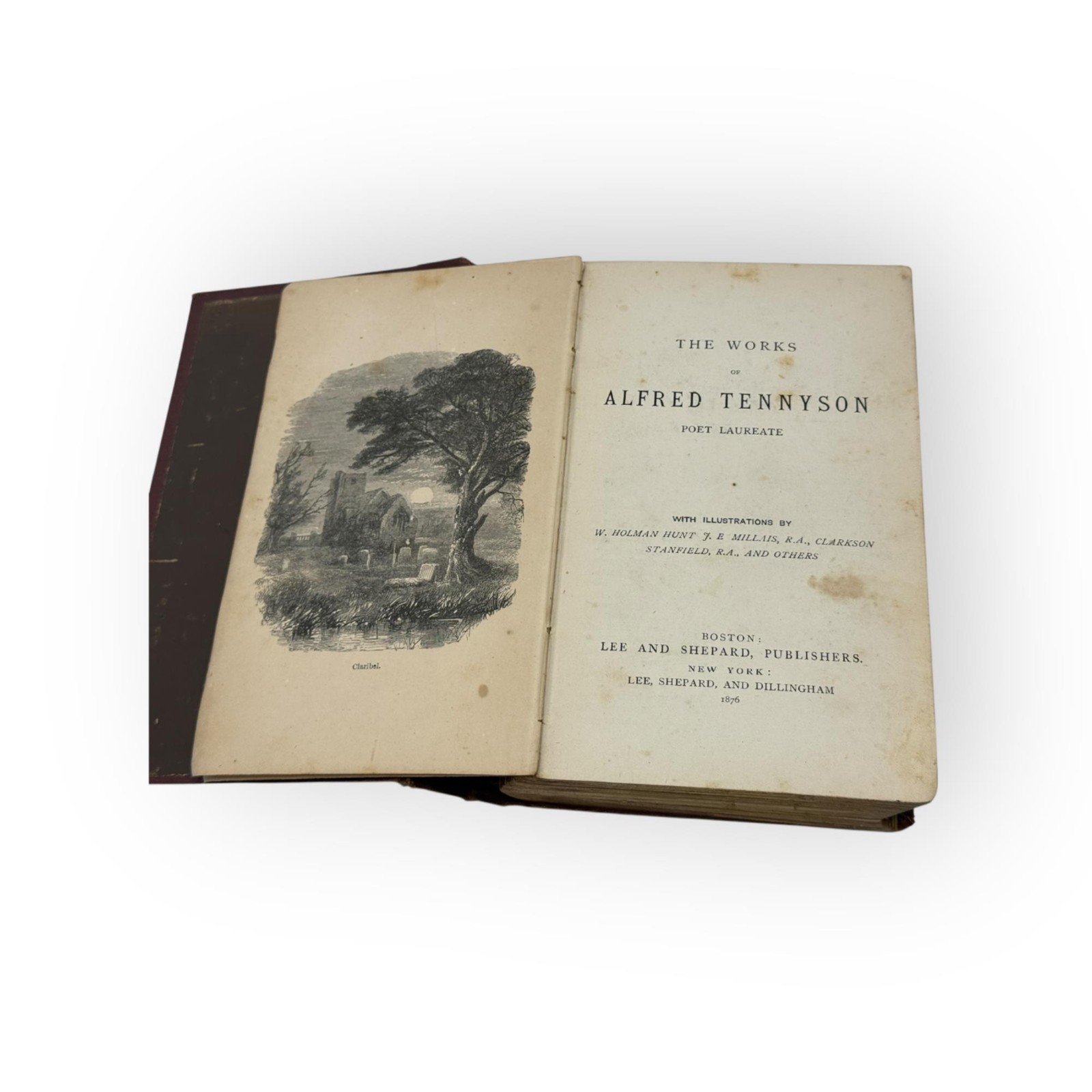Antique The Works Alfred Tennyson Illustrated 1876 Lee & Shepard Book