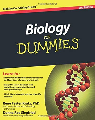 BIOLOGY FOR DUMMIES By Rene Fester Kratz & Donna Rae Siegfried **BRAND NEW**