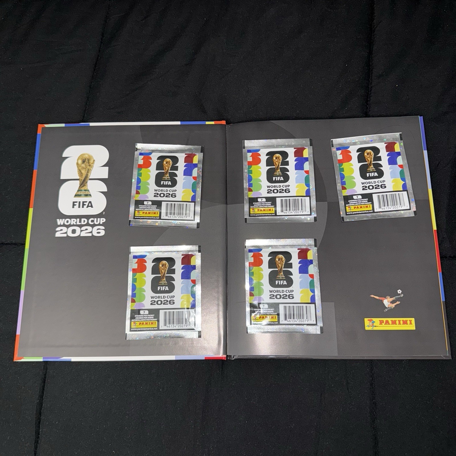 2026 Panini FIFA World Cup Sticker Album Hardcover USA Edition + 5 PACKS IN HAND