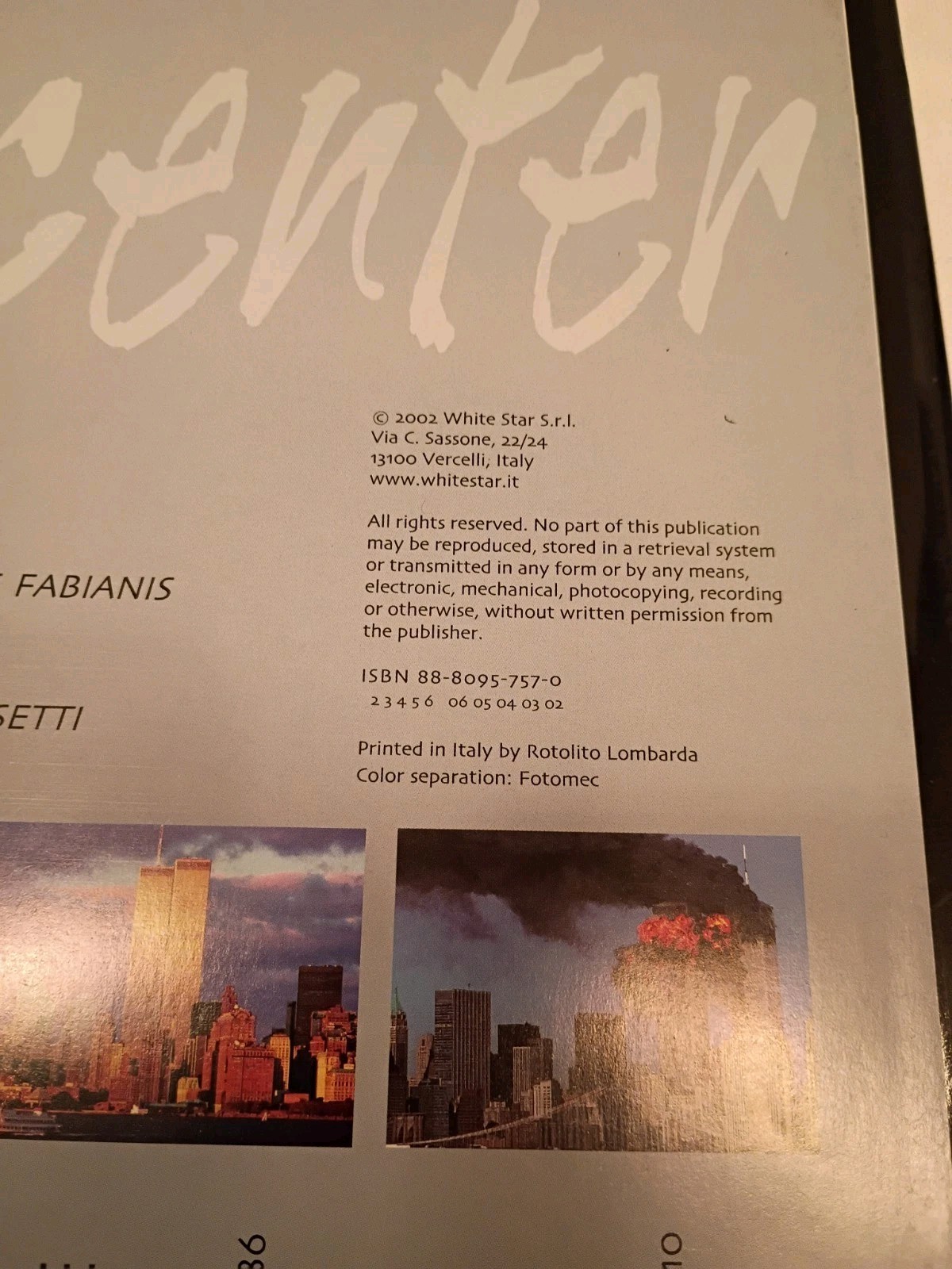 World Trade Center Oversized ( Tall ) HC Book Photos 9/11 Foldout Pages 2002