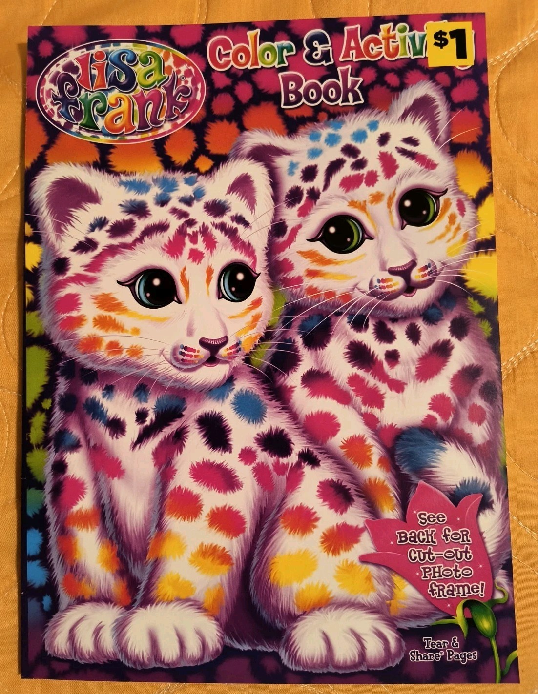 LISA FRANK COLORING & ACTIVITY BOOK 64 TEAR/SHARE PAGES NEW! FREE SHIPPING!