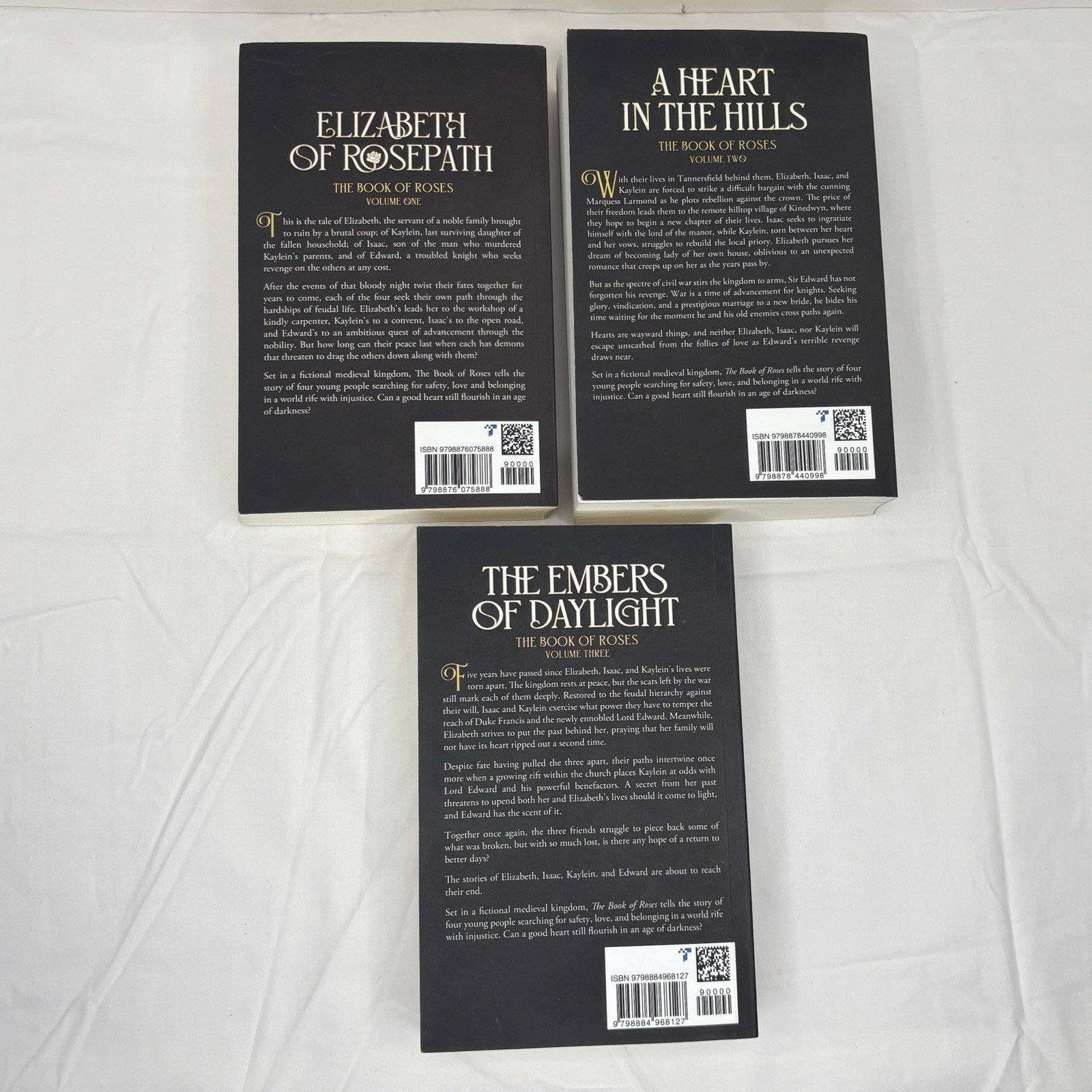 Book of Roses Series Kelly River Paperback Vol 1-3 Lot Ember Heart Elizabeth