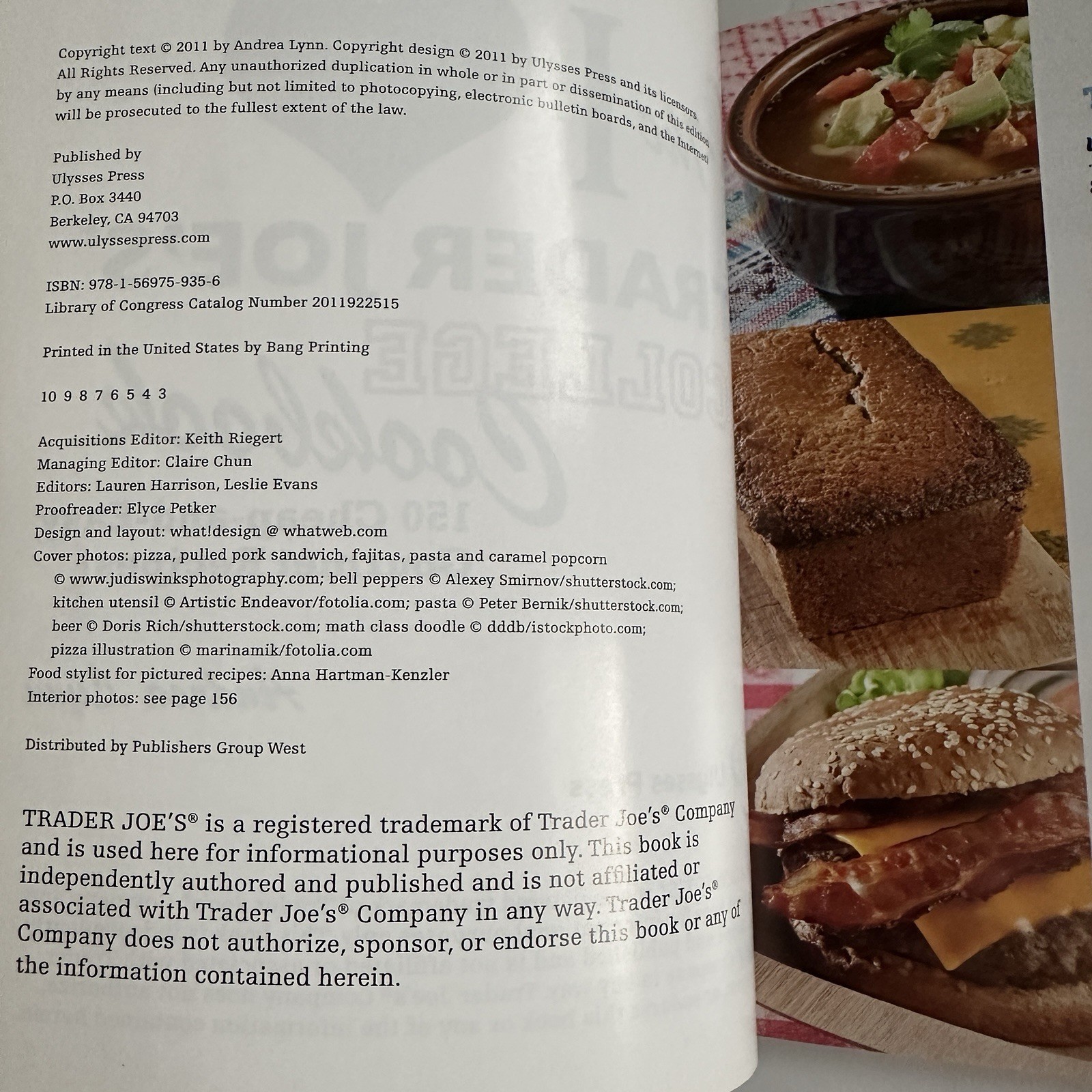 The I Love Trader Joe’s College Cookbook Andrea Lynn Ulysses Press Paperback