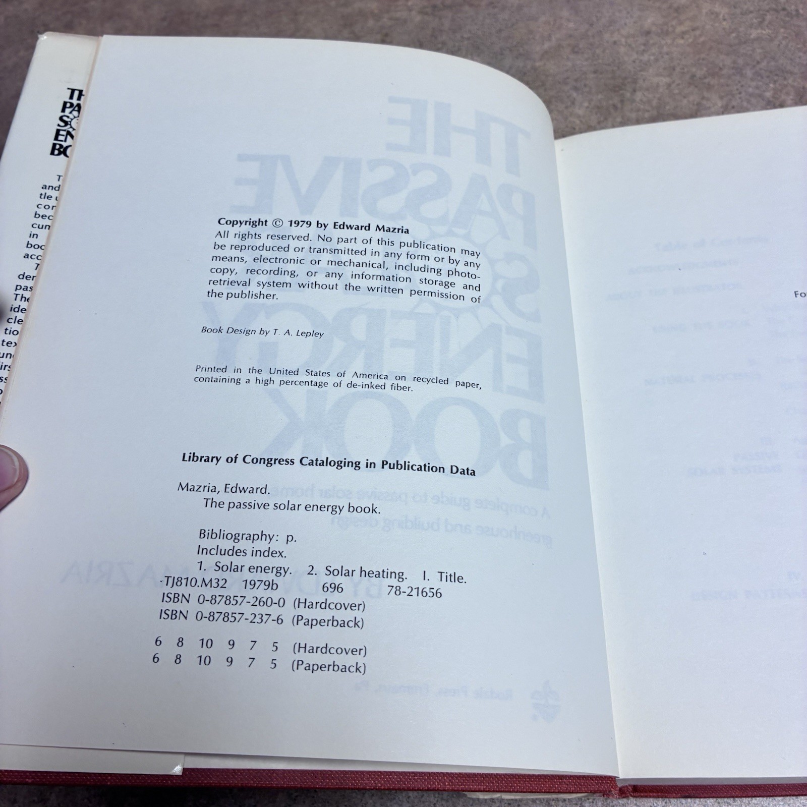The Passive Solar Energy Hardback Book By Edward Mazria 435 Pages