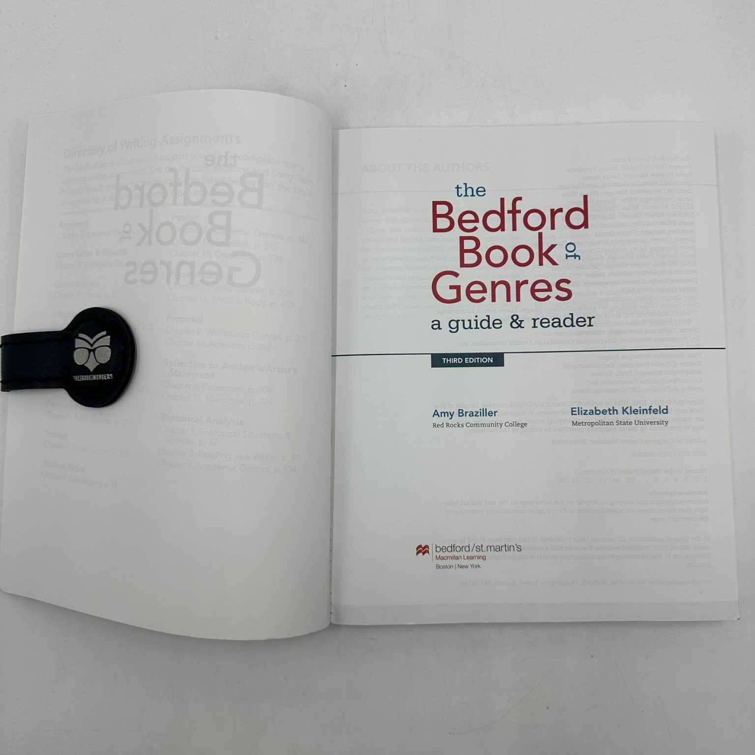 The Bedford Book of Genres Braziller Kleinfeld 2021 Third Edition Guide & Reader