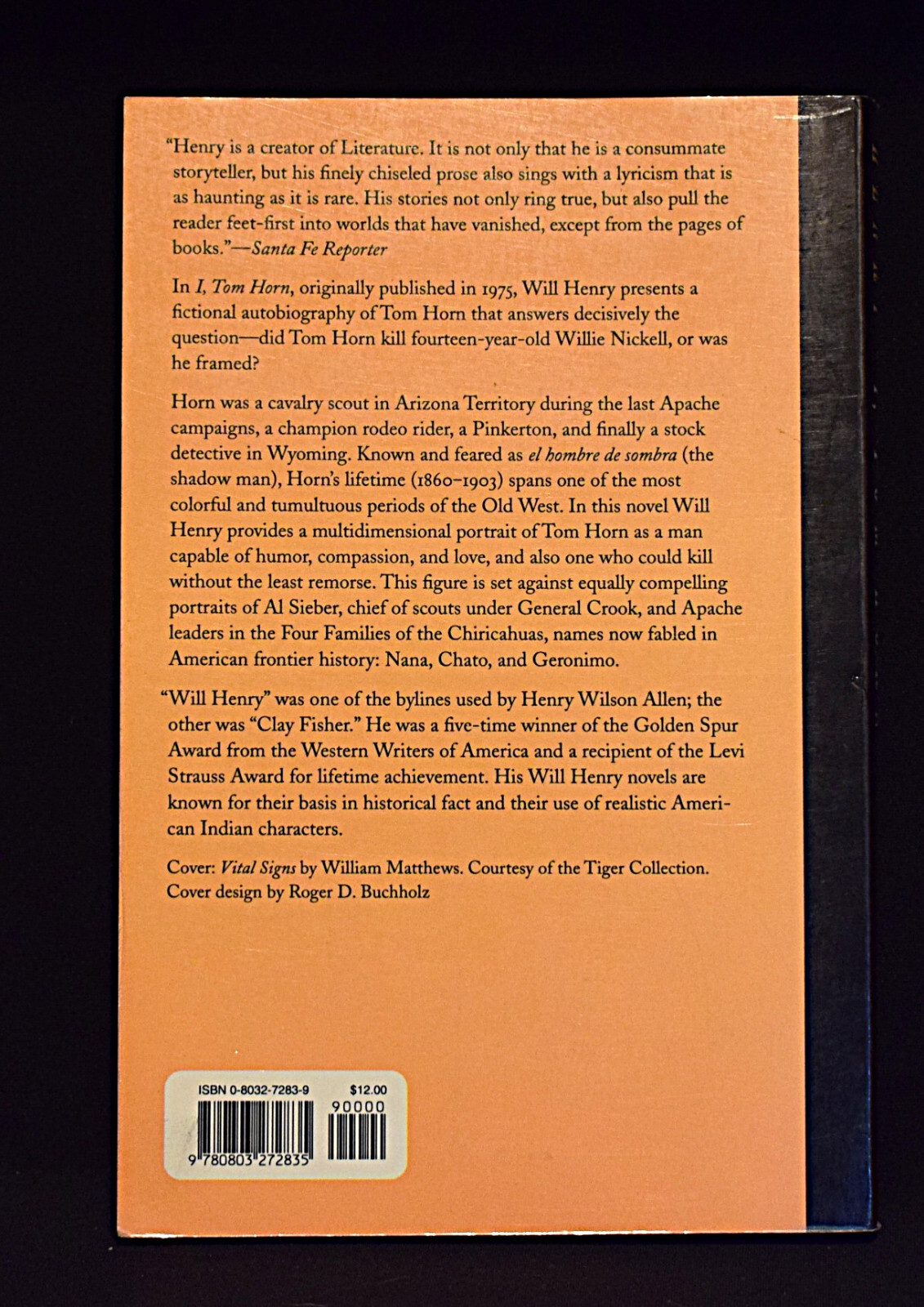 I, Tom Horn by Will Henry ~ c1996 – Pages 341 ~ Paperback