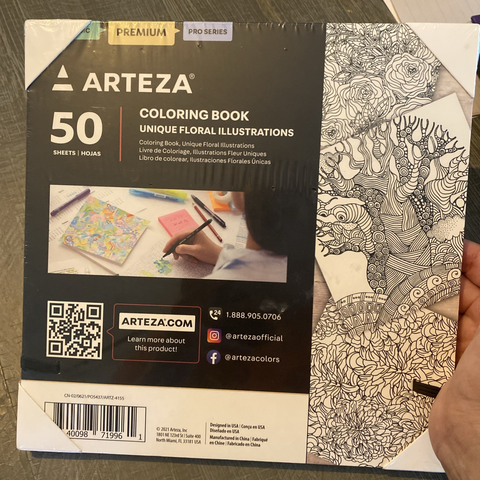 ARTEZA 50 Pages PremiumColoring Book $5Ship