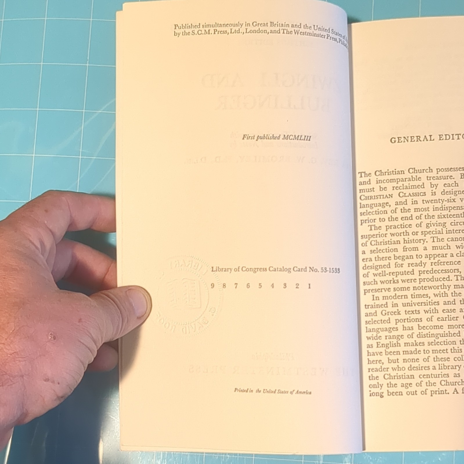 The Westminster Press Zwingli and Bullinger Ichthus PB 1953
