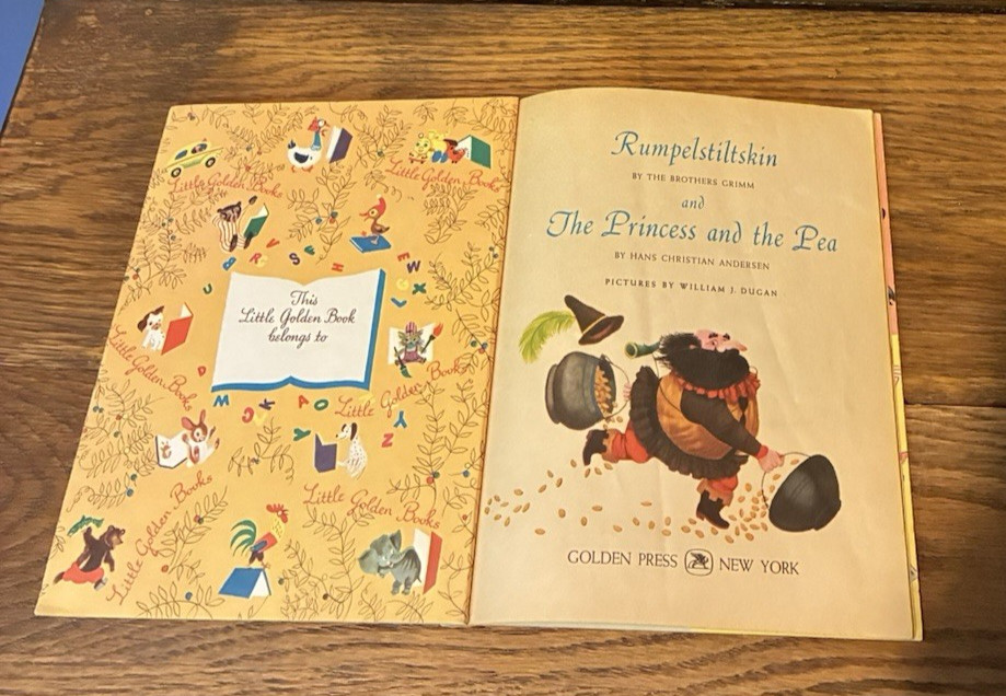 Vintage 1962 Little Golden Book Rumpelstiltskin & The Princess and the Pea