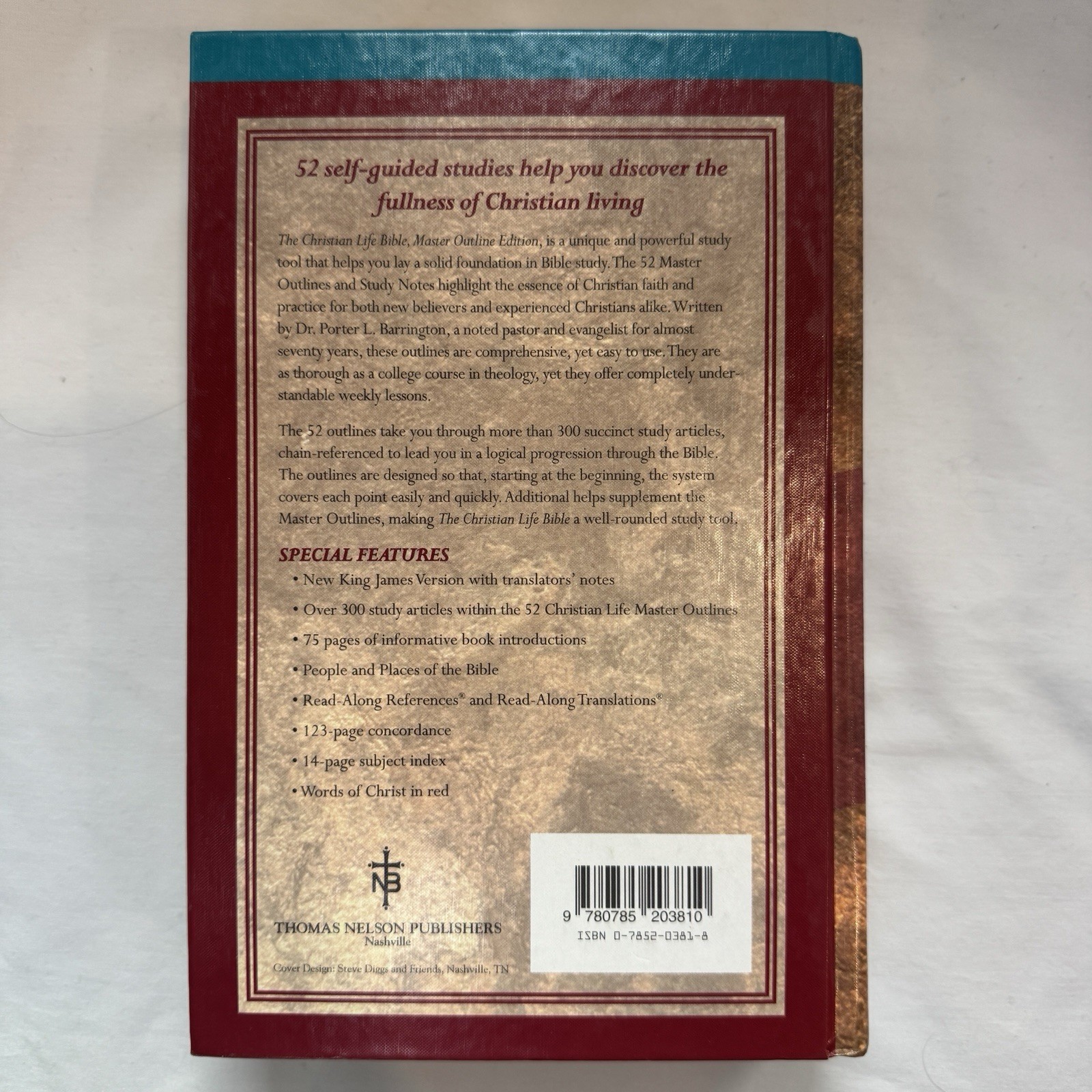 The Christian Life Bible: Master Outline Edition Nelson 632N Hardback NKJV