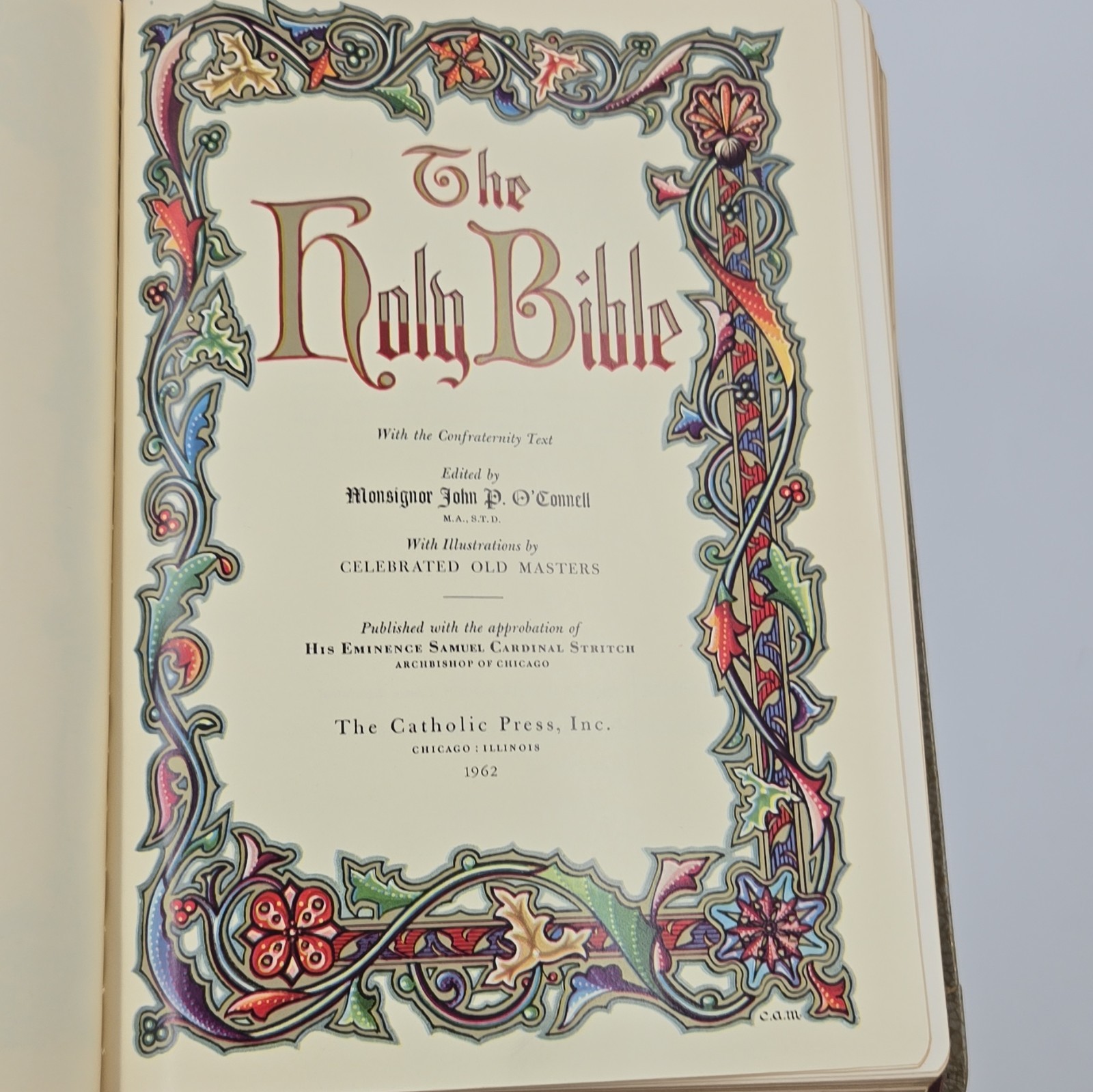 Catholic Press The Holy Bible Confraternity Text 1962 Hardcover Illustrated