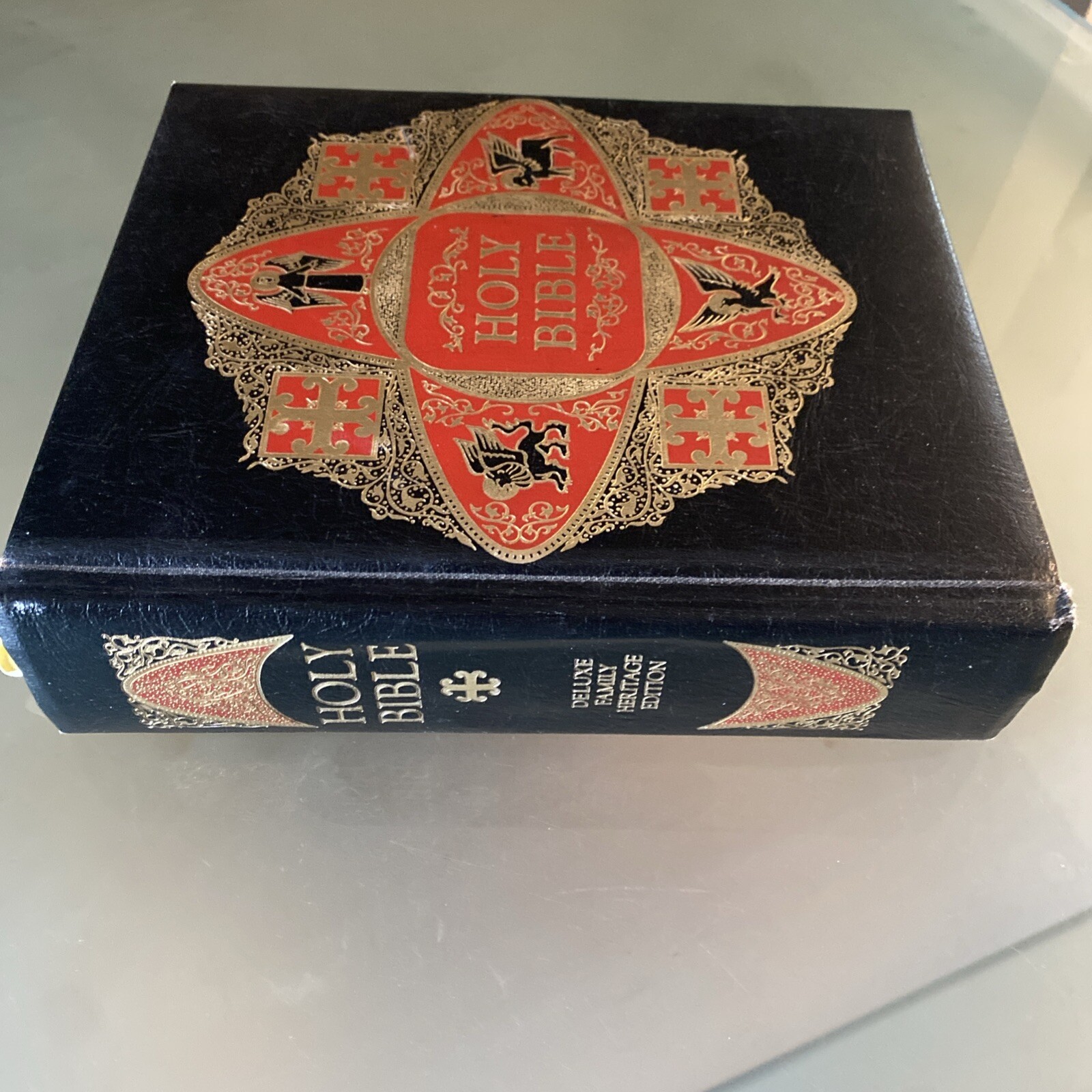 VTG HOLY BIBLE: Deluxe Family Heritage Edition: Old & New Testaments KJV, VG!