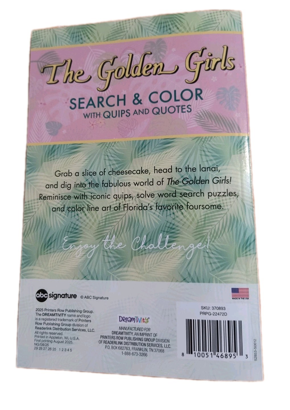 The Golden Girls (25) Word Search, Quips, Quotes and Coloring Book 🆕🆓 Shipping