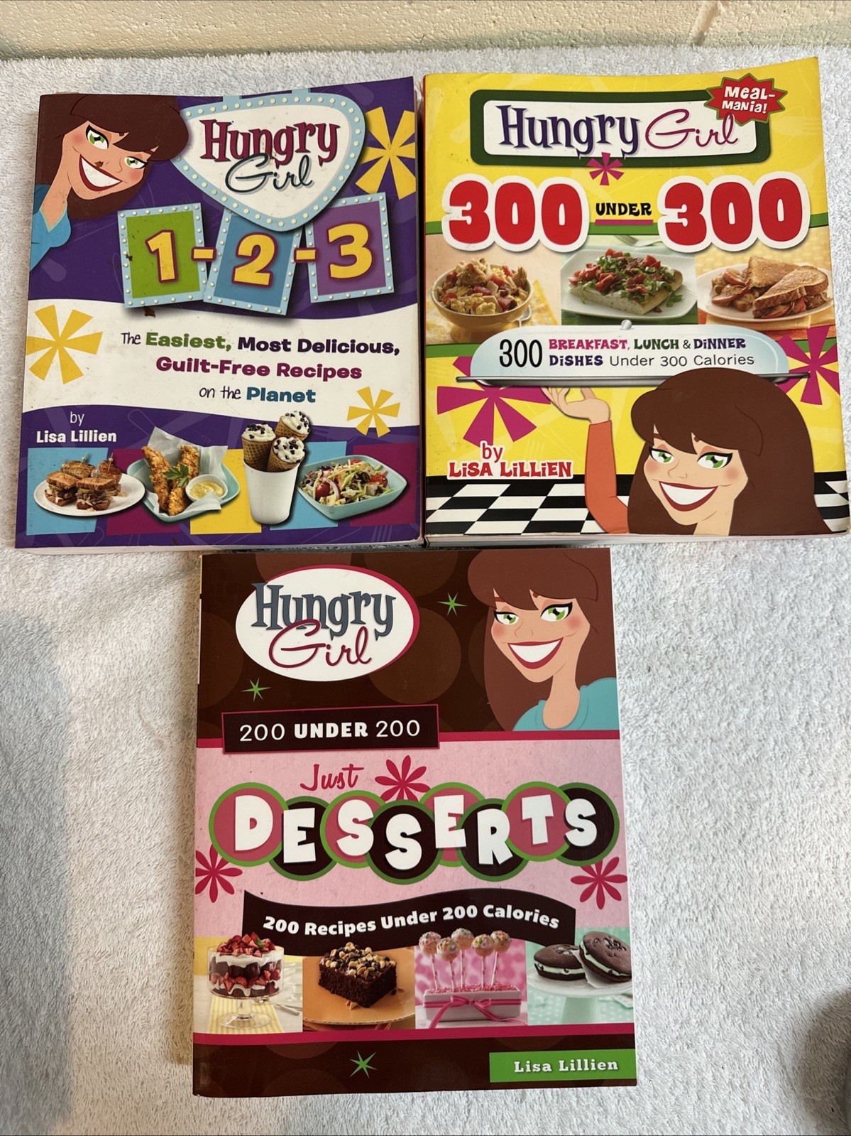 Hungry Girl by Lisa Lillien Set of 3 Recipe Books Paperback