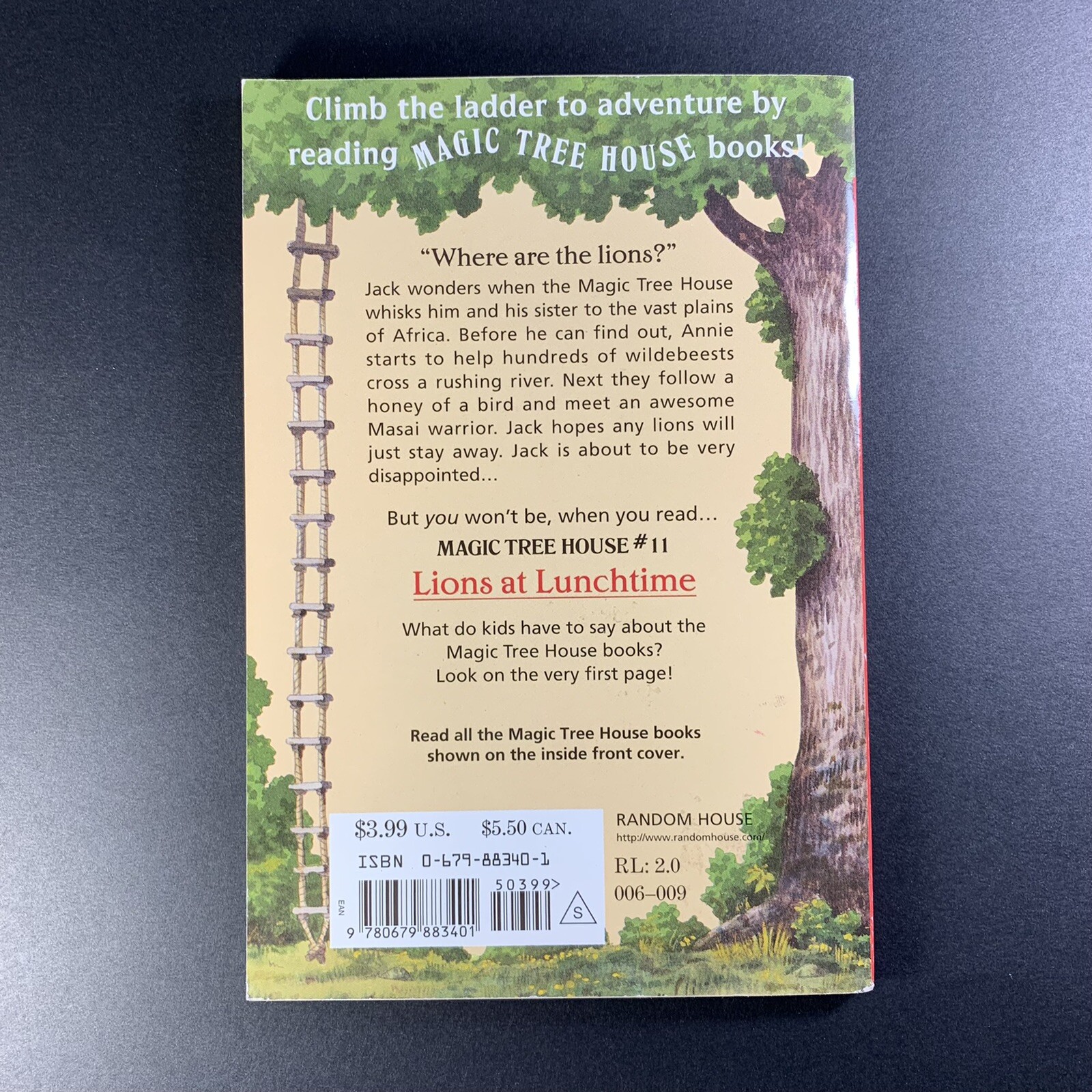 Lions At Lunchtime MAGIC TREE HOUSE #11 Mary Pope Osborne Scholastic 1998