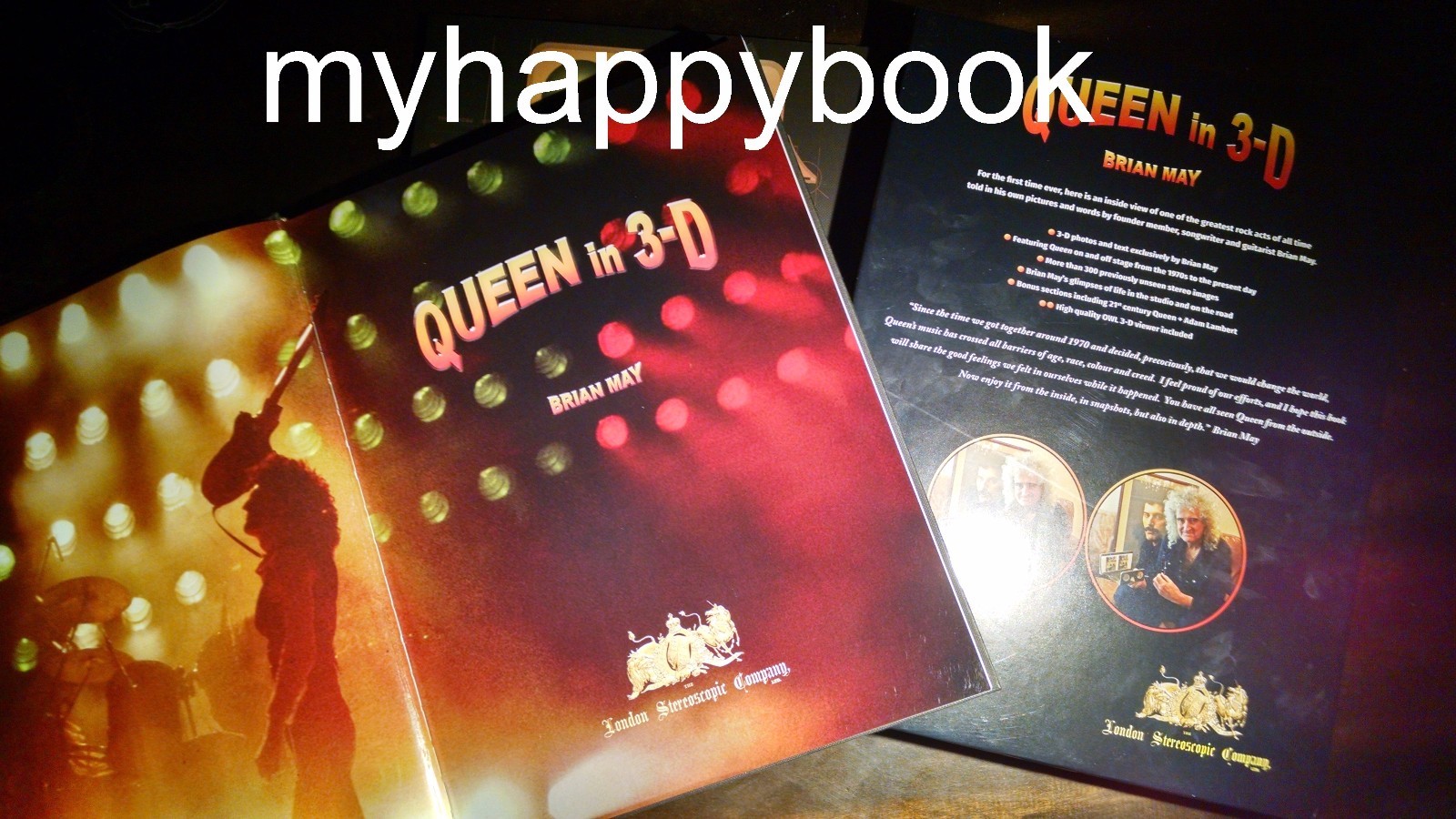 SIGNED Queen in 3D book set autographed by Brian May, with event photos, new