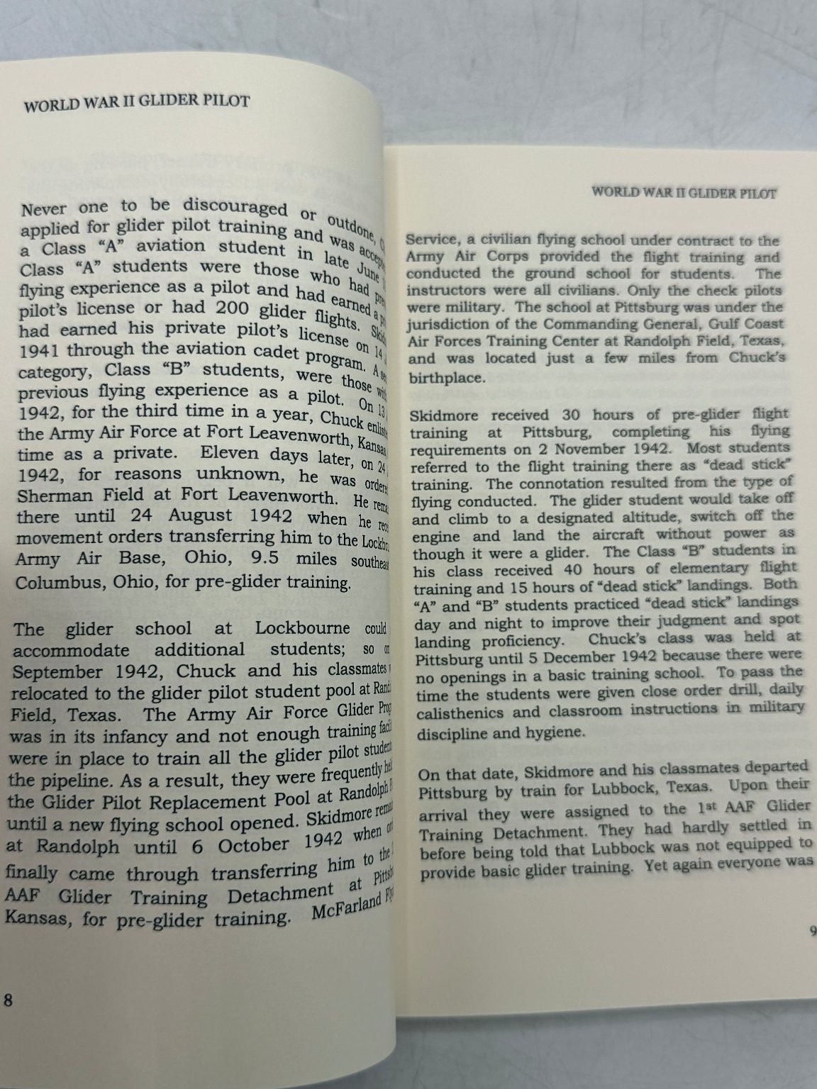 WWII Glider Pilot Michael G. Skidmore 2009 Biography Blurb Military Aviation