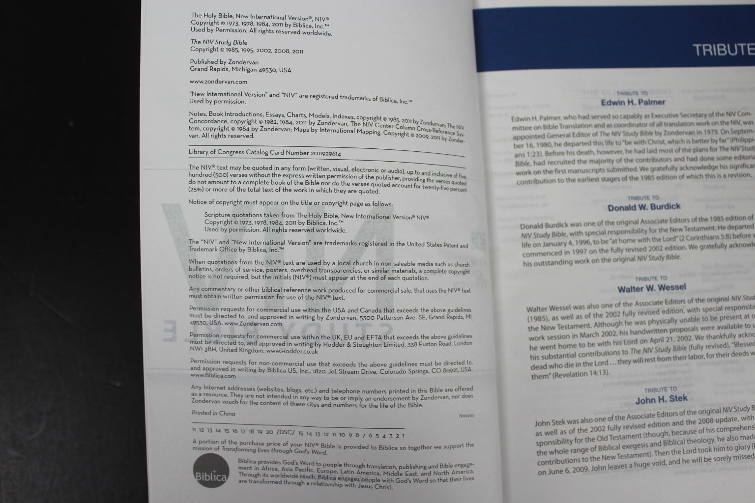 NIV Study Bible New International Version 2011 Zondervan Blue Paperback PB