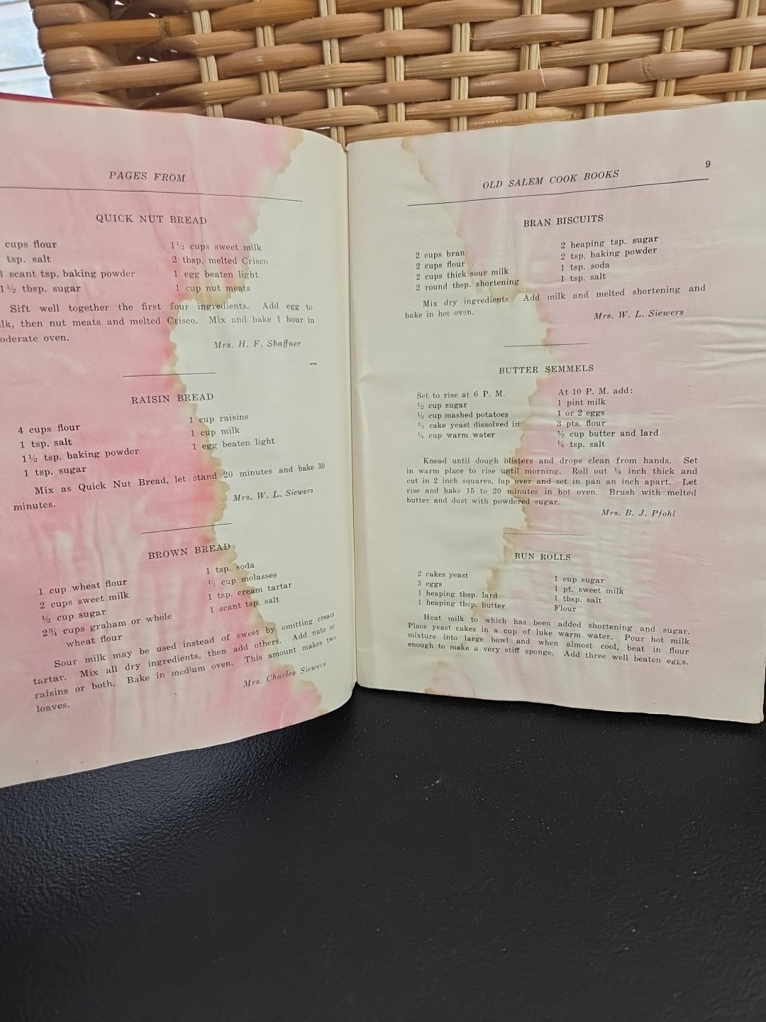 Vintage 1945 Salem Cookbook Recipes Pages From The Old Winston Salem NC Book