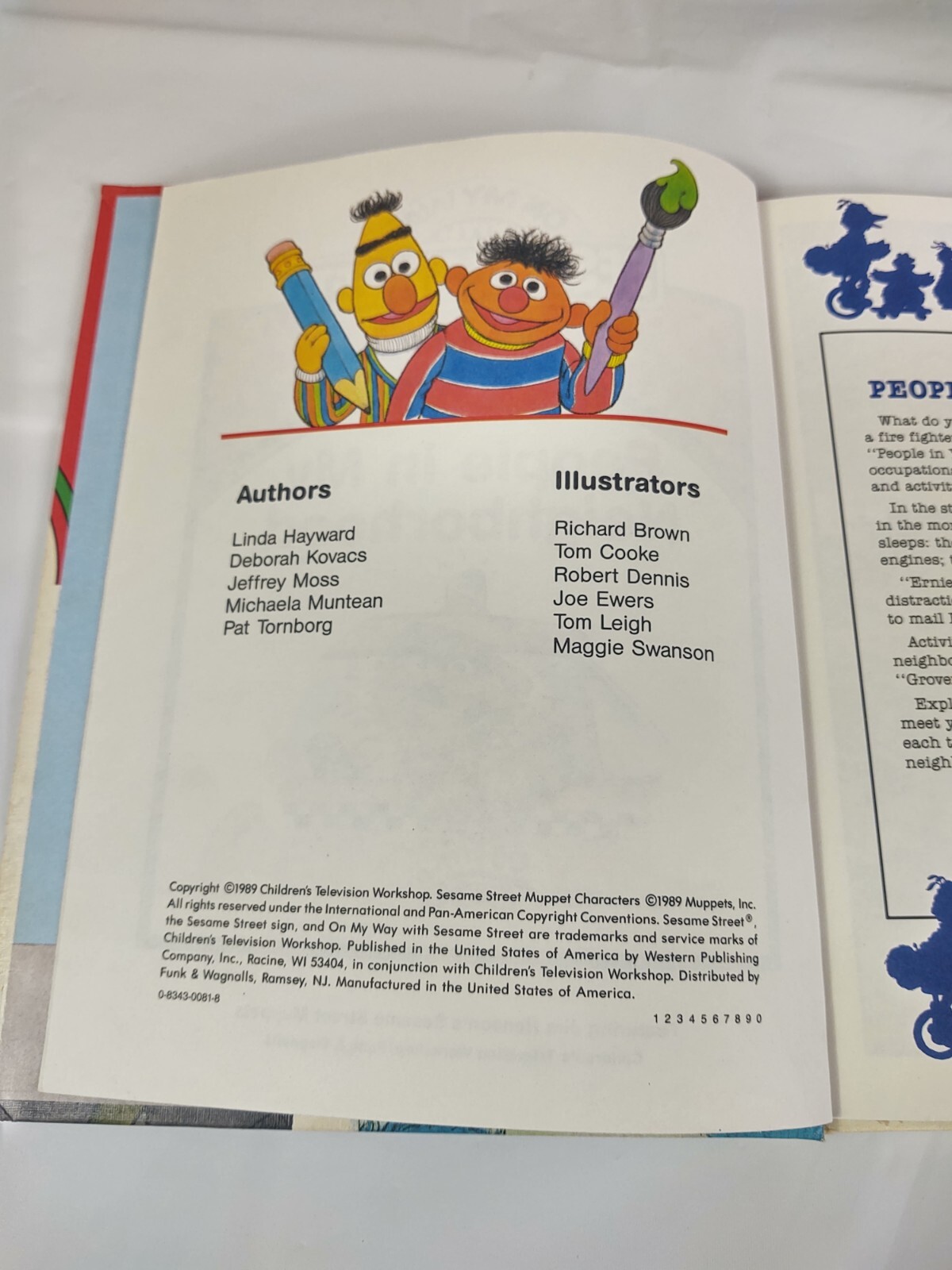 Vtg 89 On My Way With Sesame Street Volume 7 People In My Neighborhood Book CTW