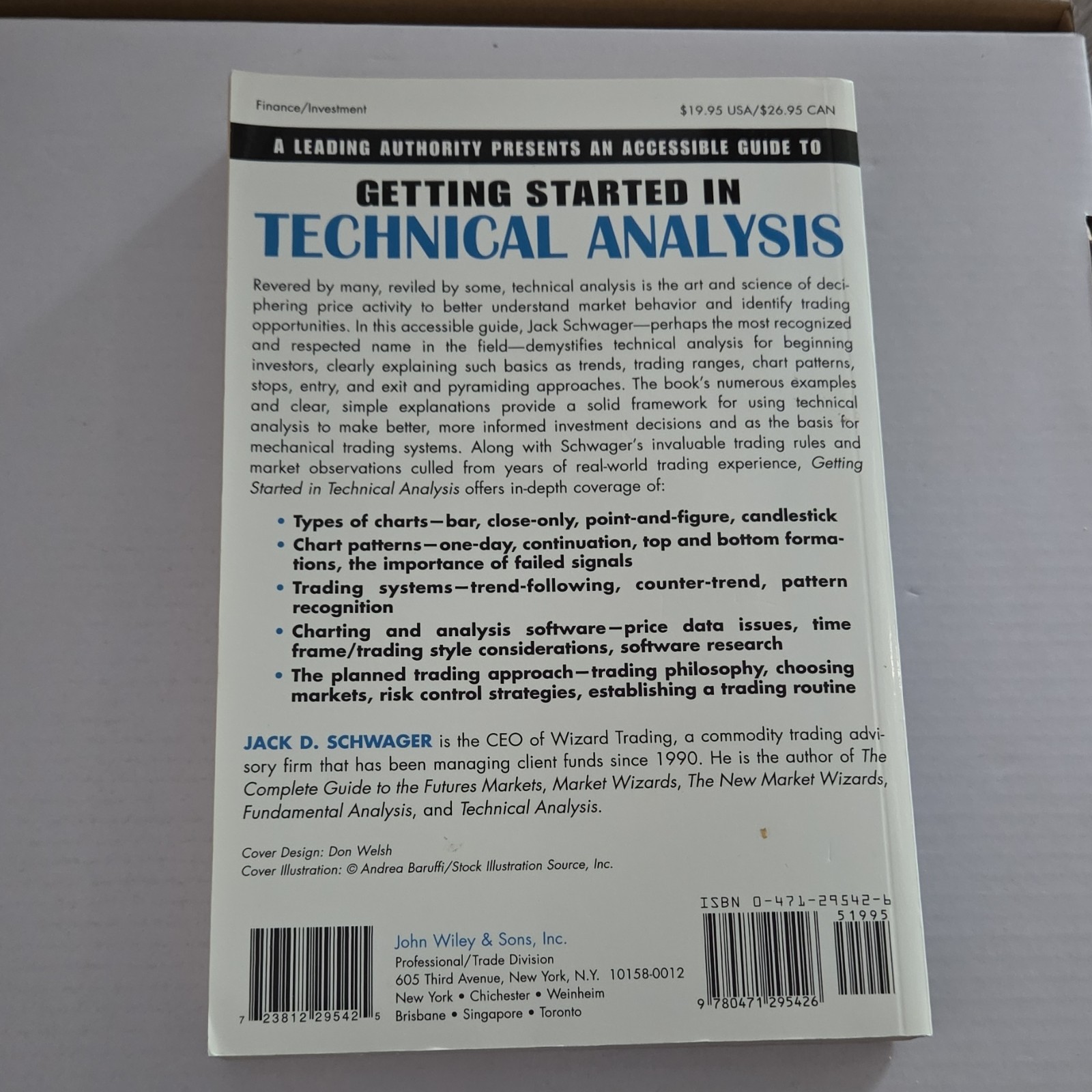 Getting Started in Technical Analysis Jack D. Schwager Paperback Wiley 1999
