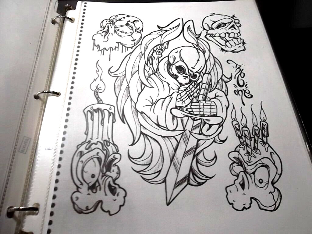 3 ring notebook Tattoo flash Varied artists Circa 2000 and up
