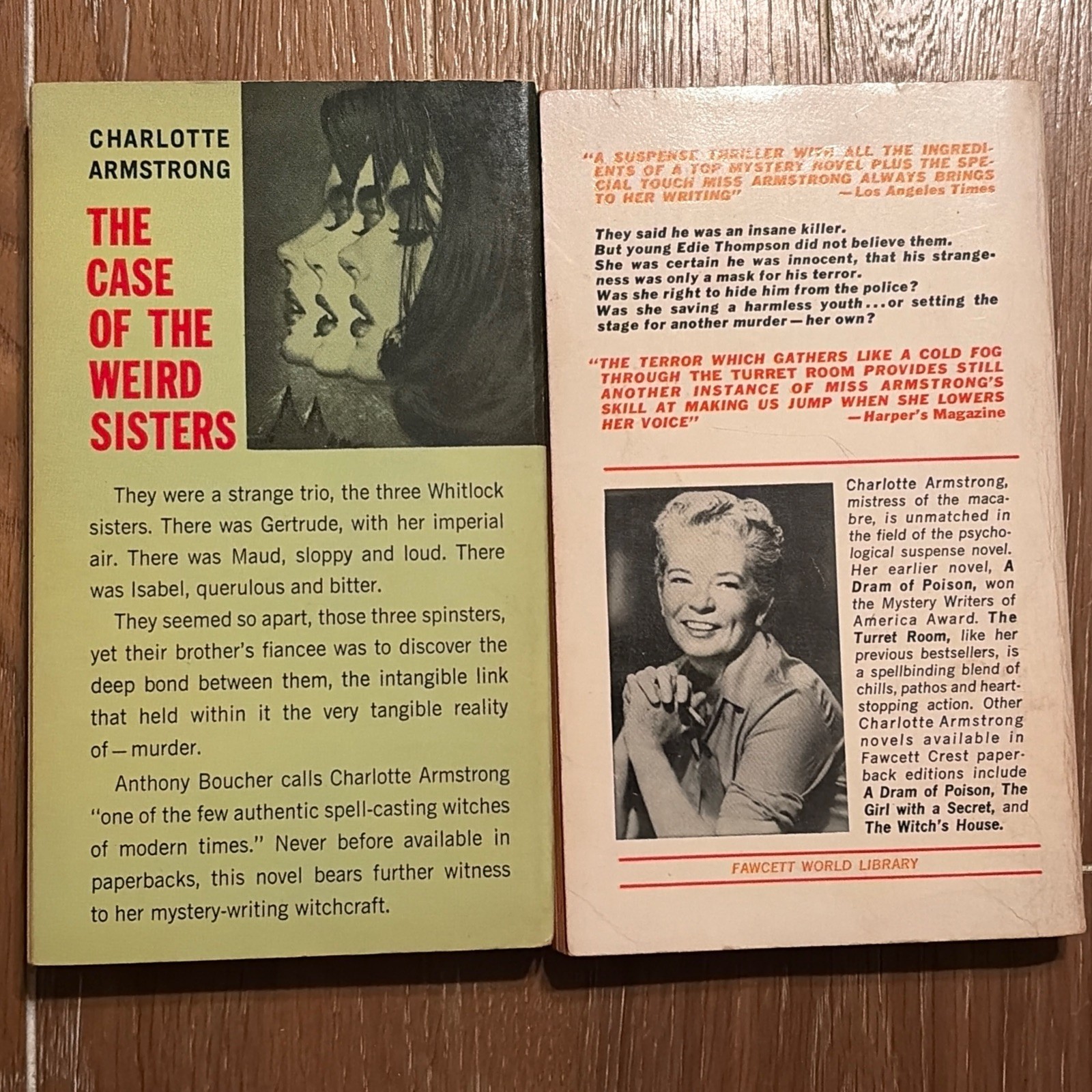 Charlotte Armstrong Paperback Lot of 2 Case of the Weird Sisters Turret Room