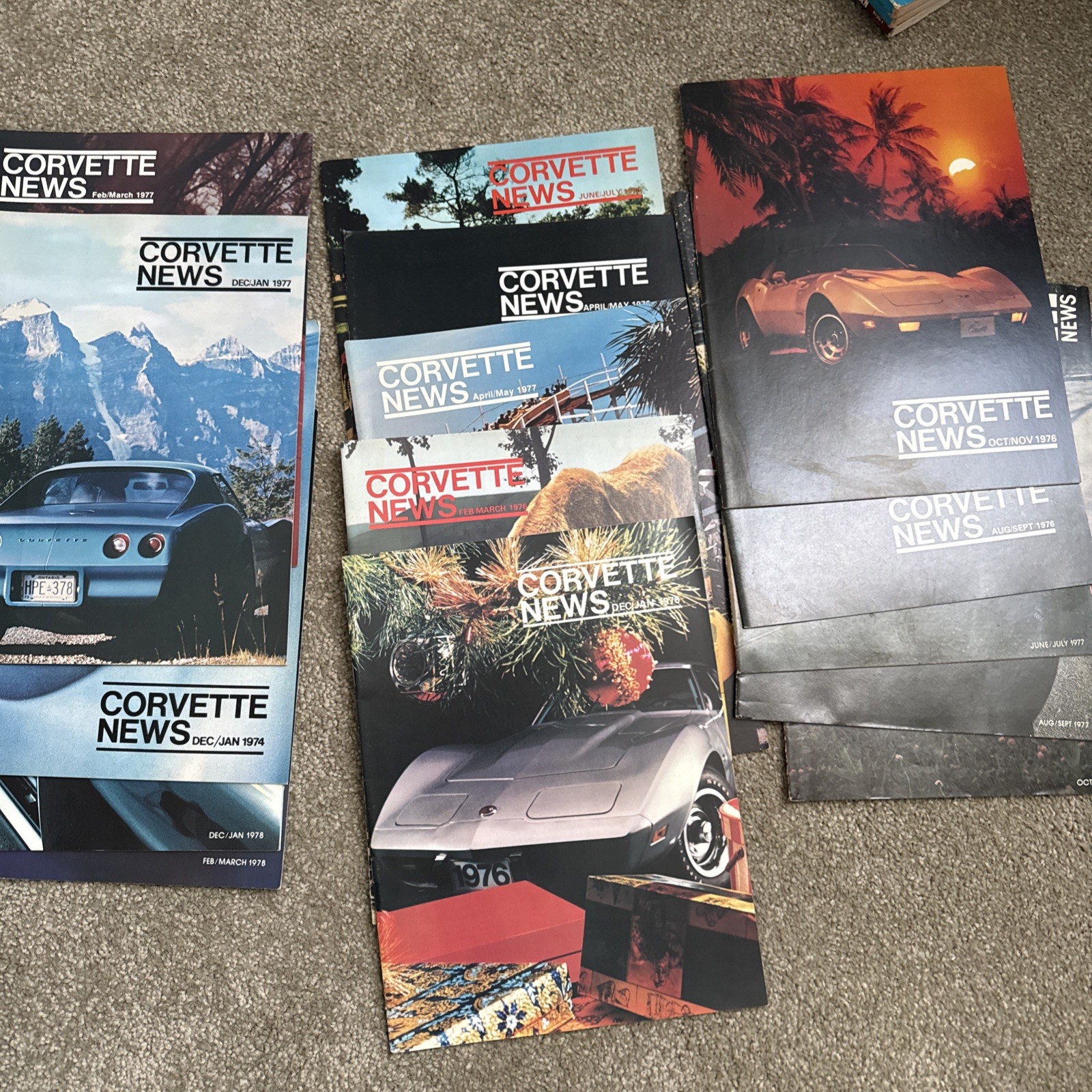 Lot of 59 Corvette News Magazine from 1970- 1979 Mixed Issues Not Complete