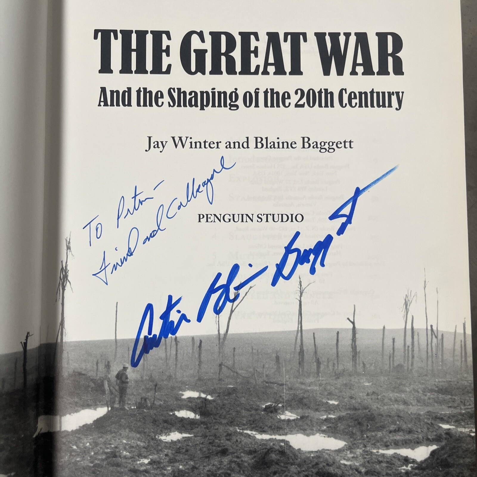 Signed Book The Great War PBS WWI Series Military Jay Winter Bliane Baggett HCDJ