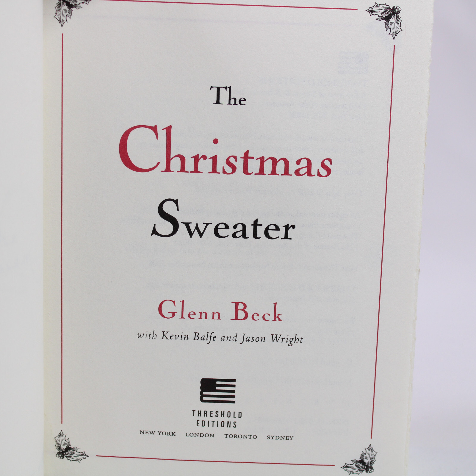 SIGNED Copy The Christmas Sweater By Glenn Beck 1st Edition Signed HC Book w/DJ