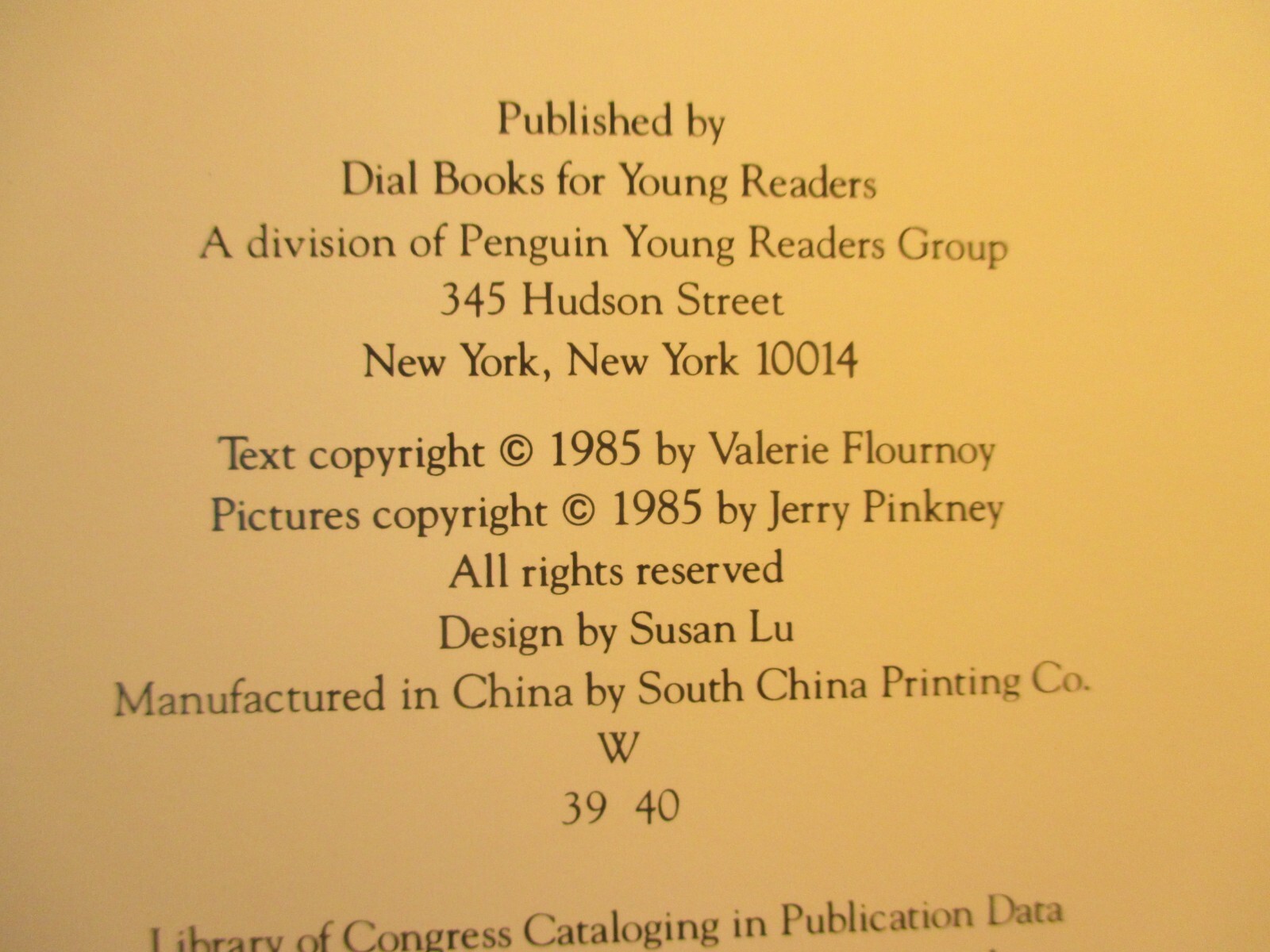 children’s picture book PATCHWORK QUILT by FLOURNOY illus JERRY PINKNEY 1985 hc