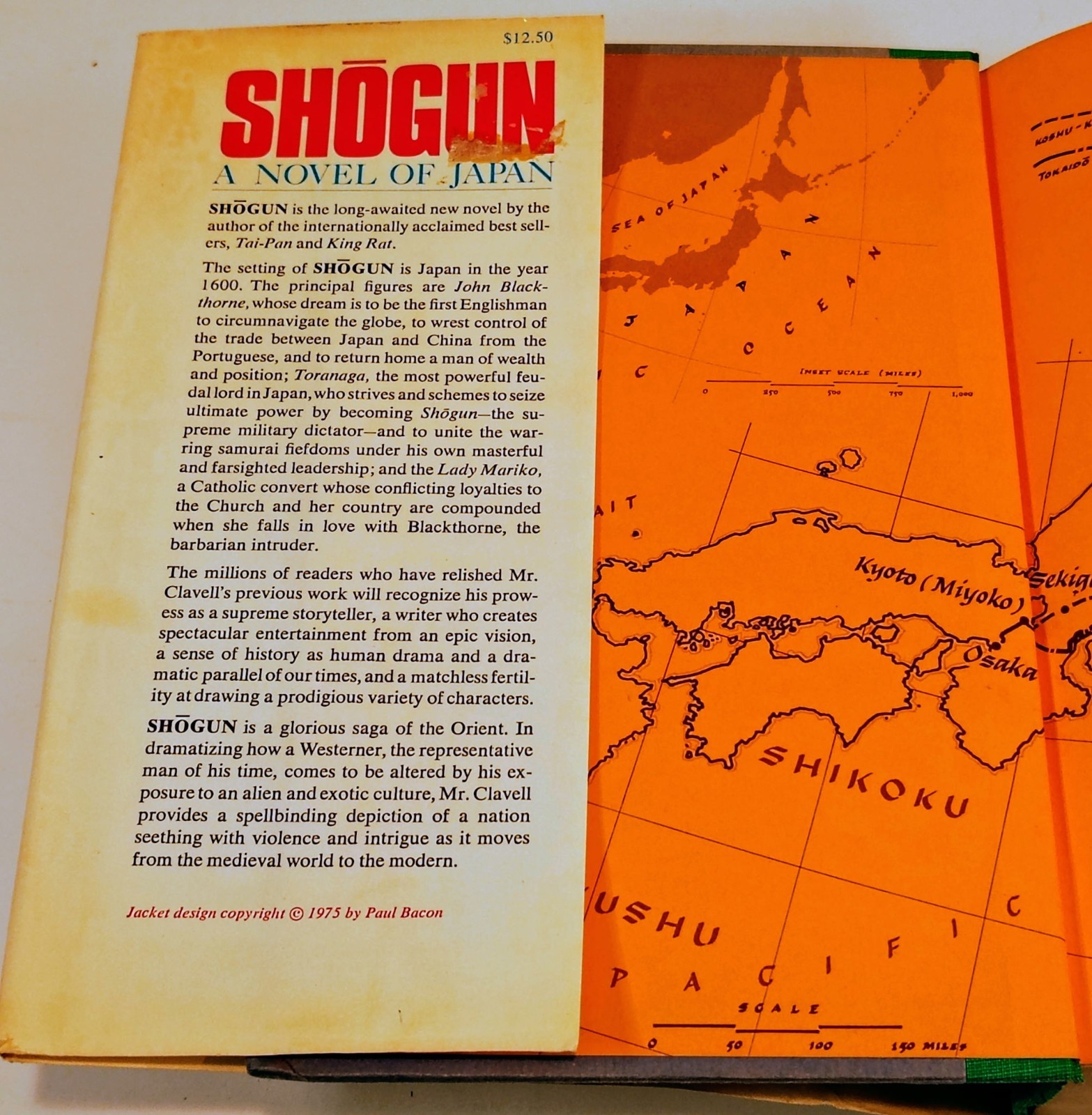Shogun James Clavell 1975 True Atheneum 1st Edition, 1st Printing Hardcover HCDJ
