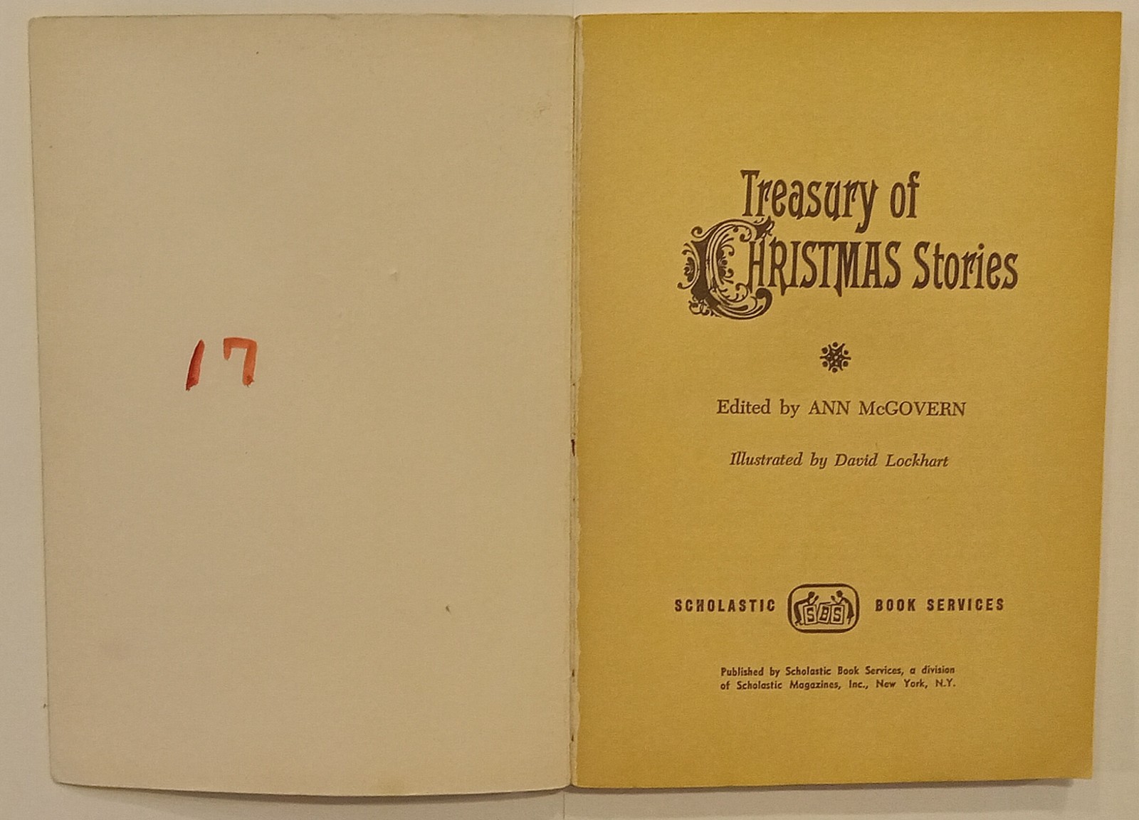 Vintage “Treasury of Christmas Stories” By Ann McGovern-Scholastic 1963 NICE!